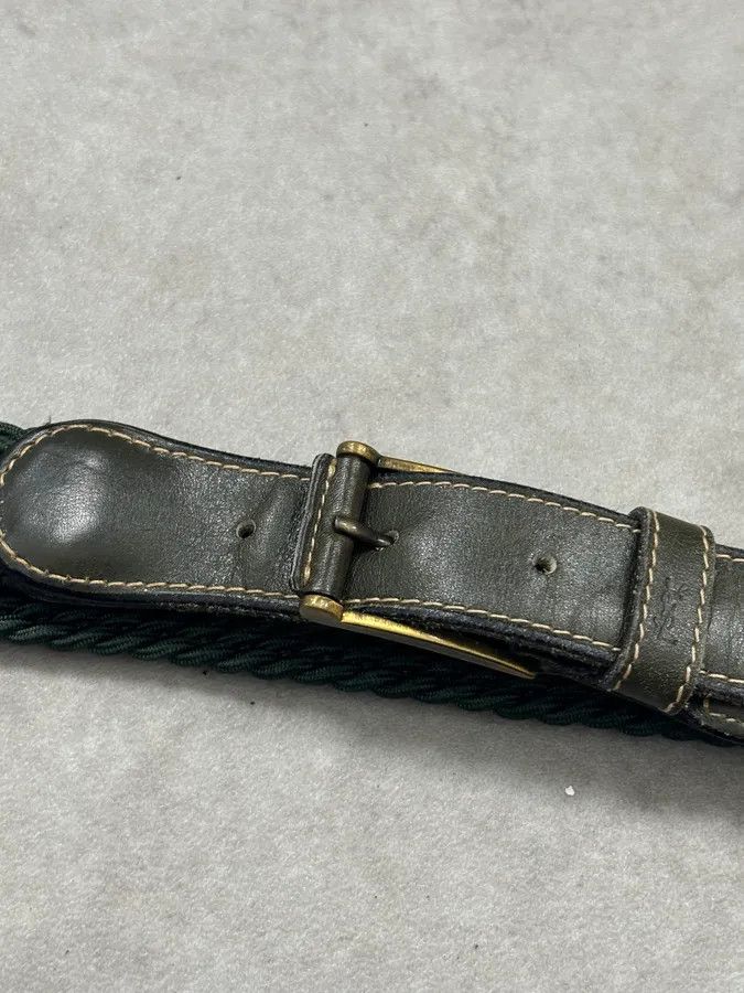Yves Saint Laurent Yves Saint Laurent Dark Green Braided Cord Leather Belt Size ONE SIZE - 6 Thumbnail