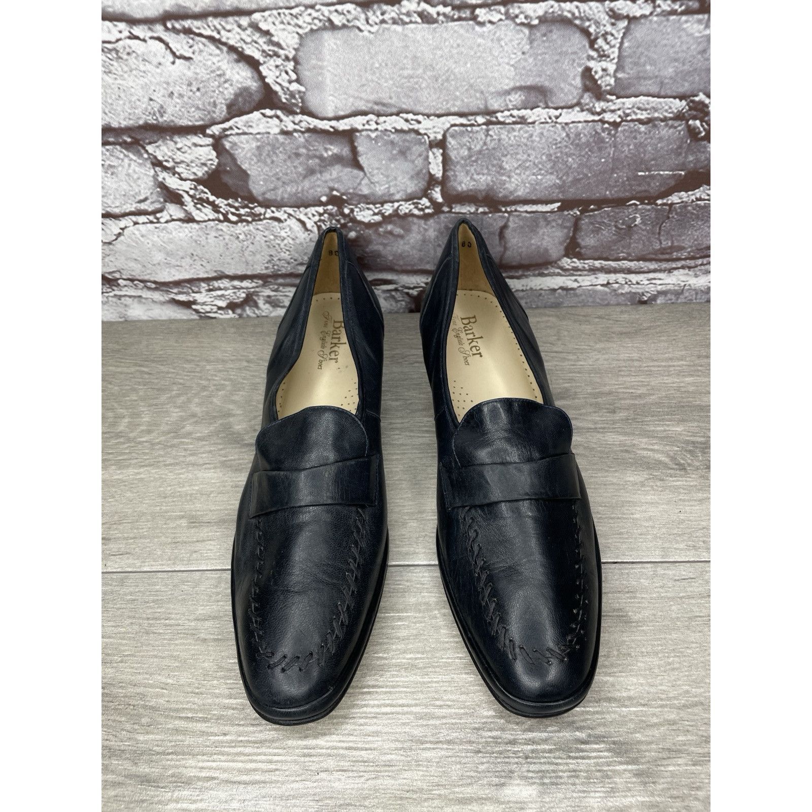 Barker Barker Flex Fine English Shoes Navy Blue Leather Loafers Wom Size US 7.5 / IT 37.5 - 4 Thumbnail