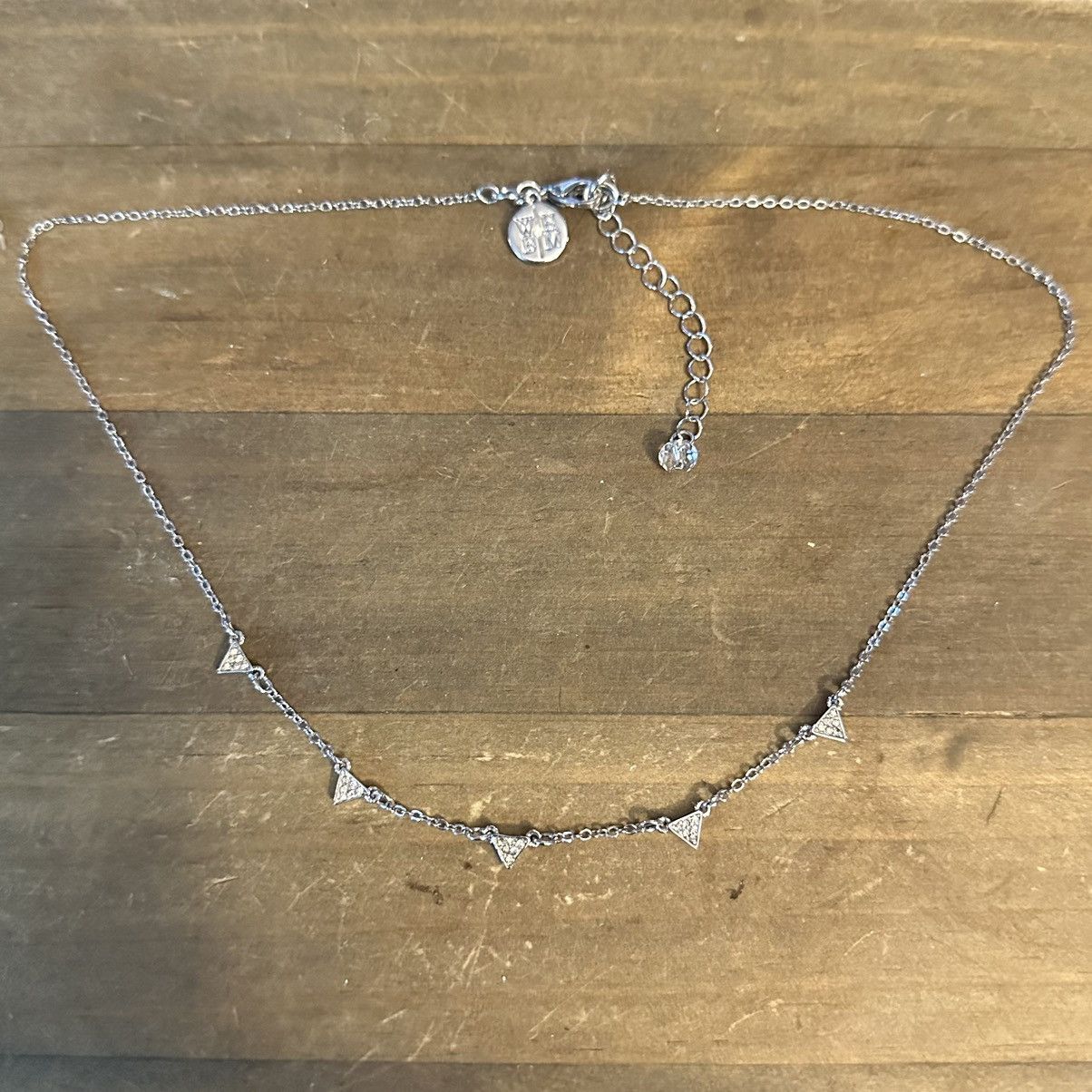 White House Black Market WHBM paved triangle rhinestone link necklace Size ONE SIZE - 2 Thumbnail