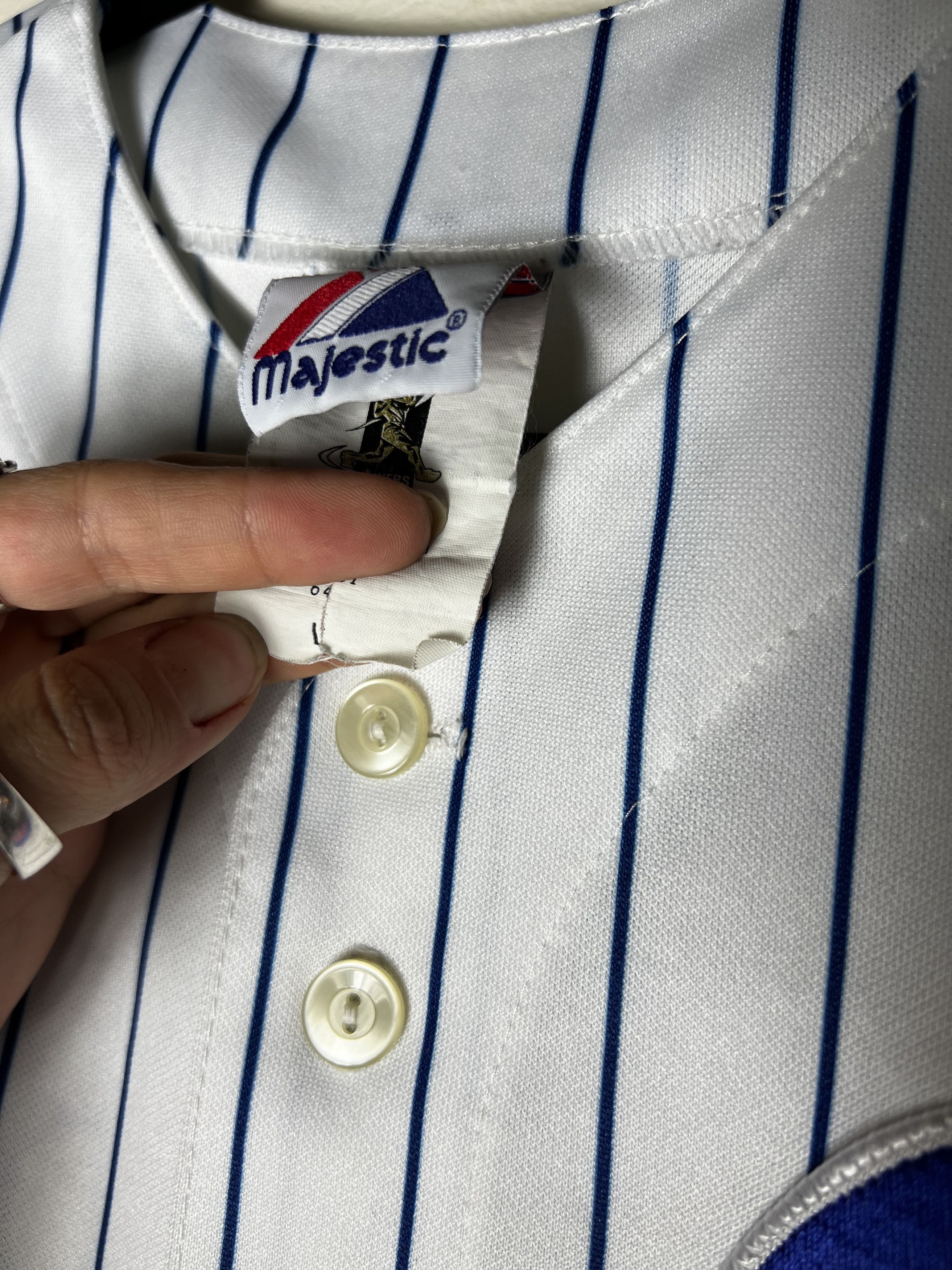 Majestic Vintage Chicago Cubs Soto 18 Striped Short Sleeve Button Up Size US L / EU 52-54 / 3 - 9 Thumbnail