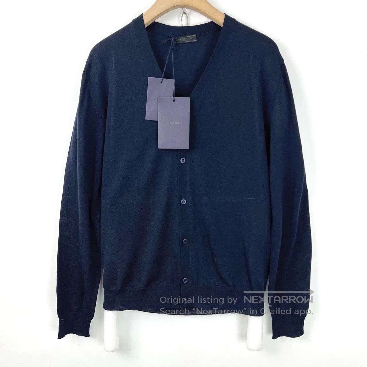 Prada Prada Dark Blue V-Neck Knit Cardigan. Size US M / EU 48-50 / 2 - 1 Thumbnail
