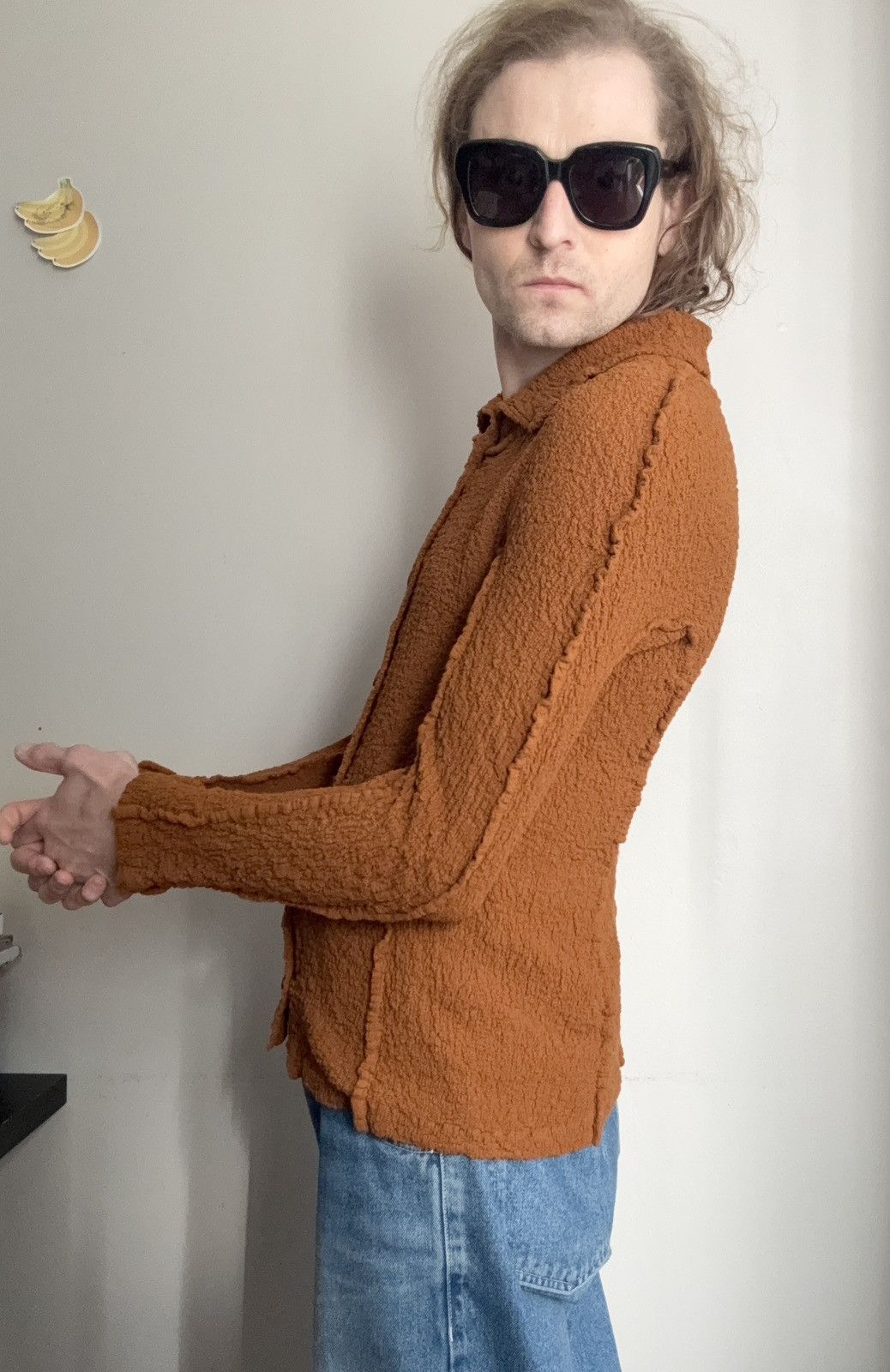 Issey Miyake ISSEY MIYAKE ME SS22 Toffee Brown Cauliflower Button Shirt Size US M / EU 48-50 / 2 - 5 Thumbnail