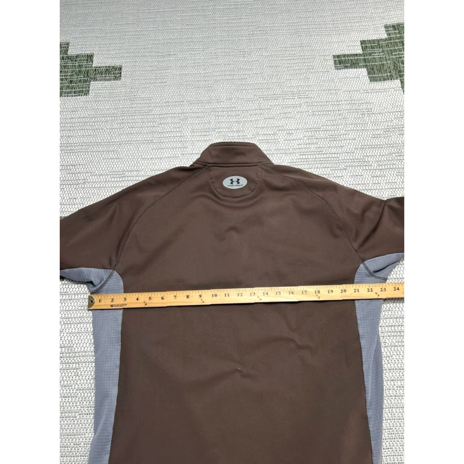 Under Armour Under Armour Fleece Sweater Mens Large Brown Colorblock 1/4 Zip Lined Pullover Size US L / EU 52-54 / 3 - 6 Thumbnail