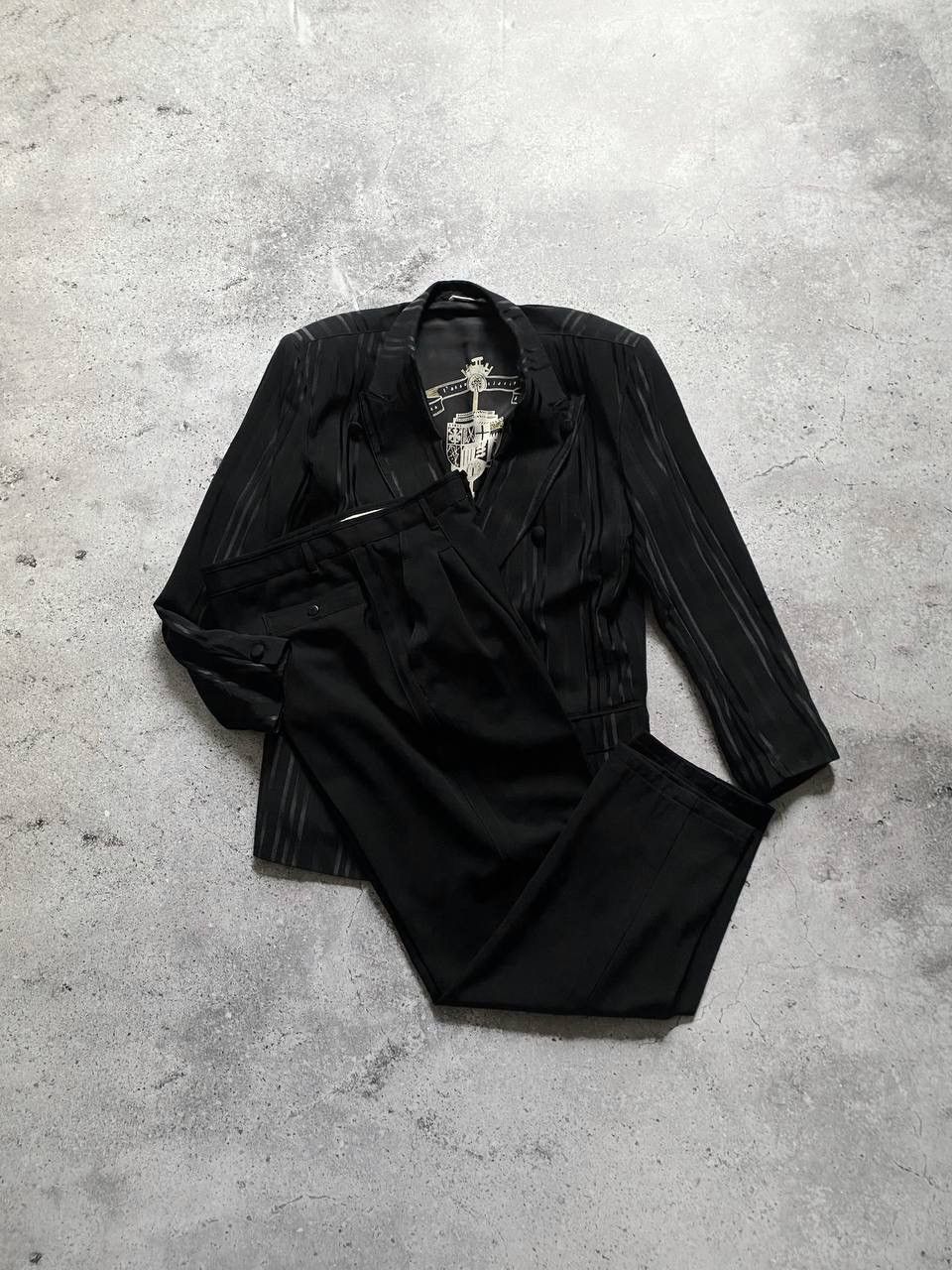 Pre-owned Marithe Francois Girbaud X Vintage 1980s Marithe Fracois Girbaud Momentodue Wool Suit Set In Black
