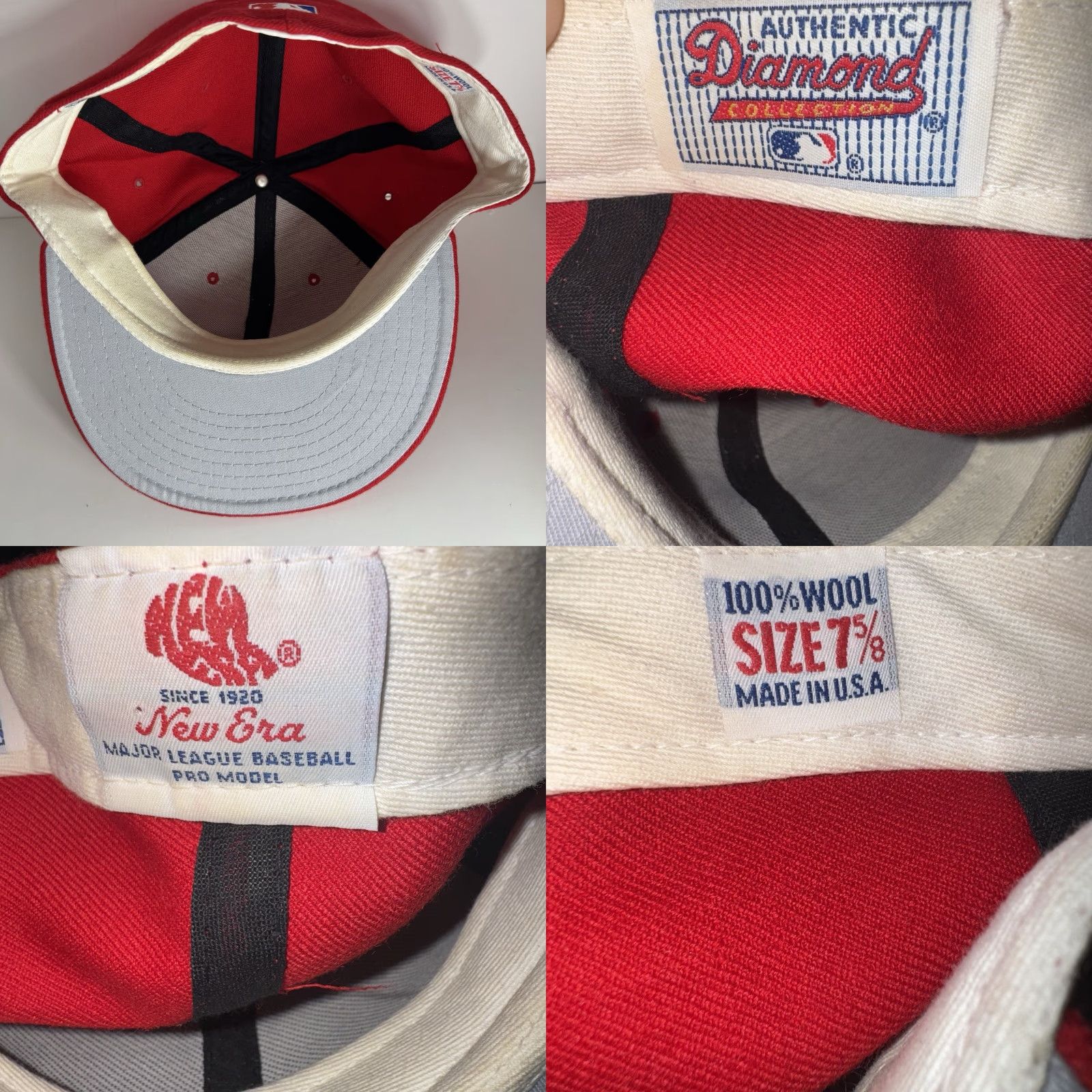 New Era VINTAGE New Era Wool Philadelphia Phillies 7 5/8 Diamond Collection Red USA Made Hat Adults Unisex Phillies 90s Baseball Cap Size ONE SIZE - 8 Thumbnail