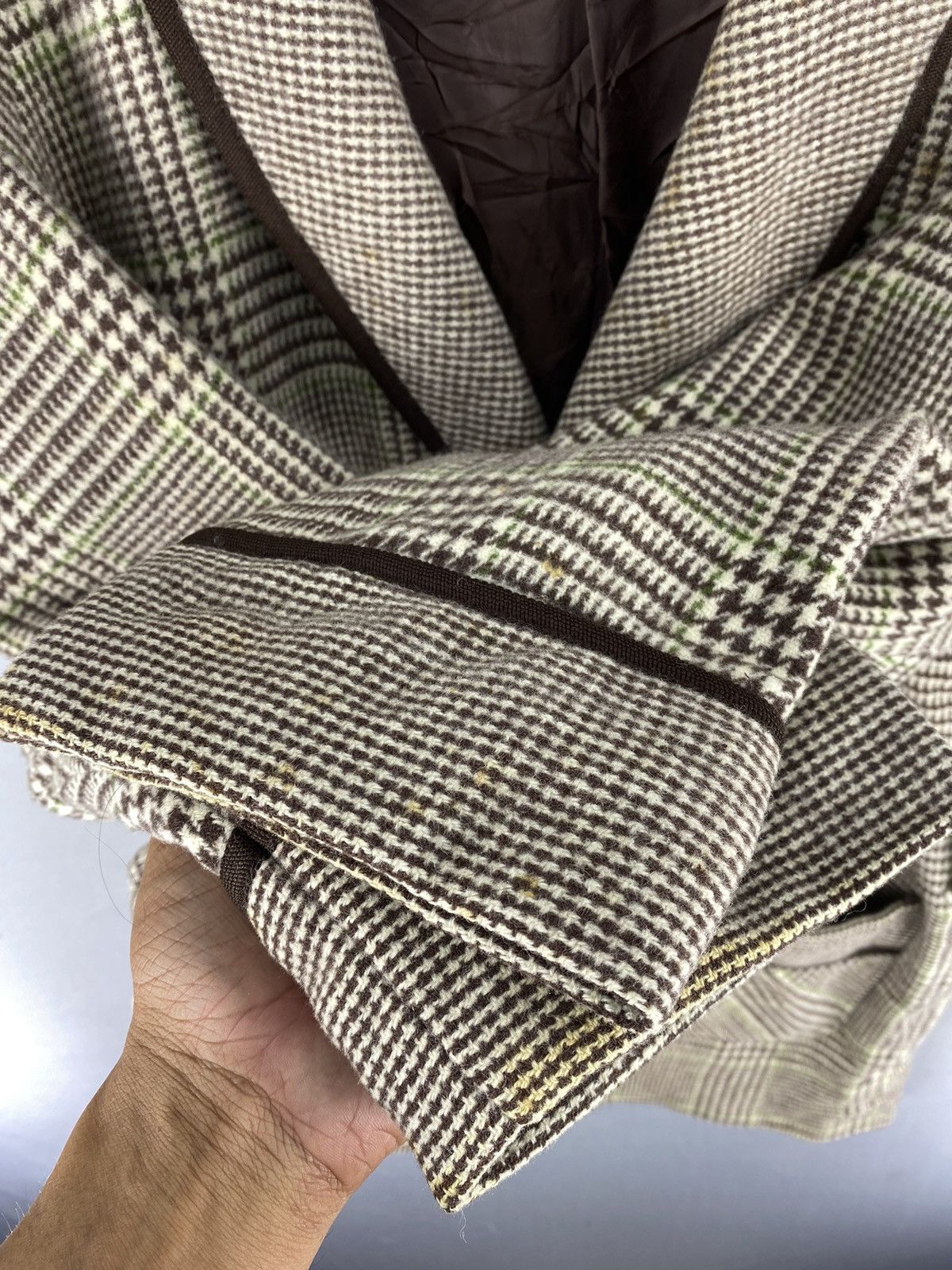 Designer Vintage Amour Homme Kimono Cardigan Houndstooth Size L / US 10 / IT 46 - 9 Thumbnail