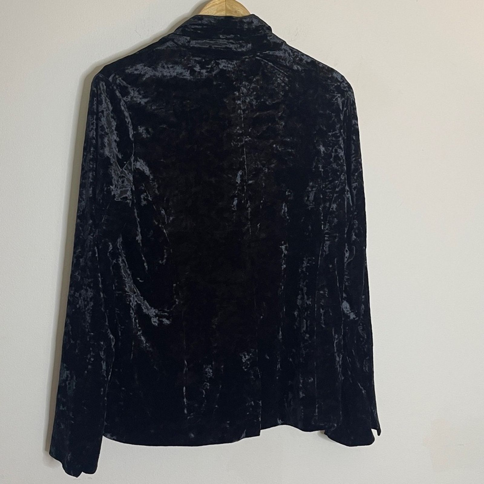Sanctuary Sanctuary Formal Crushed Velvet Blazer Jacket Black Size L Size L / US 10 / IT 46 - 4 Thumbnail