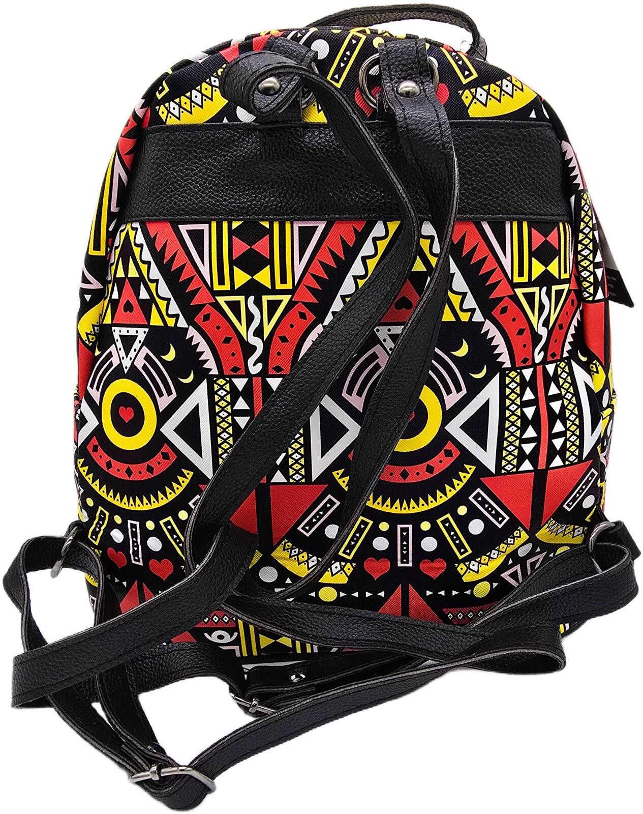 The Unbranded Brand Geometric Patterned Backpack with Adjustable Straps Size ONE SIZE - 2 Thumbnail