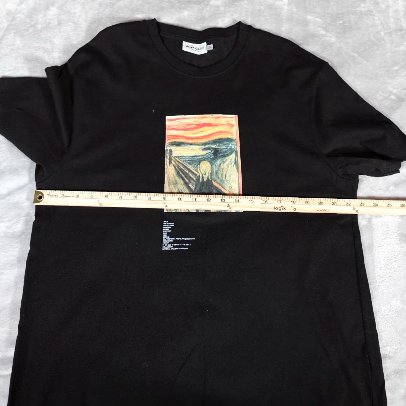 Vintage APOH The Scream Edvard Munch Art Graphic T-Shirt Mens XL Black Size US XL / EU 56 / 4 - 6 Thumbnail