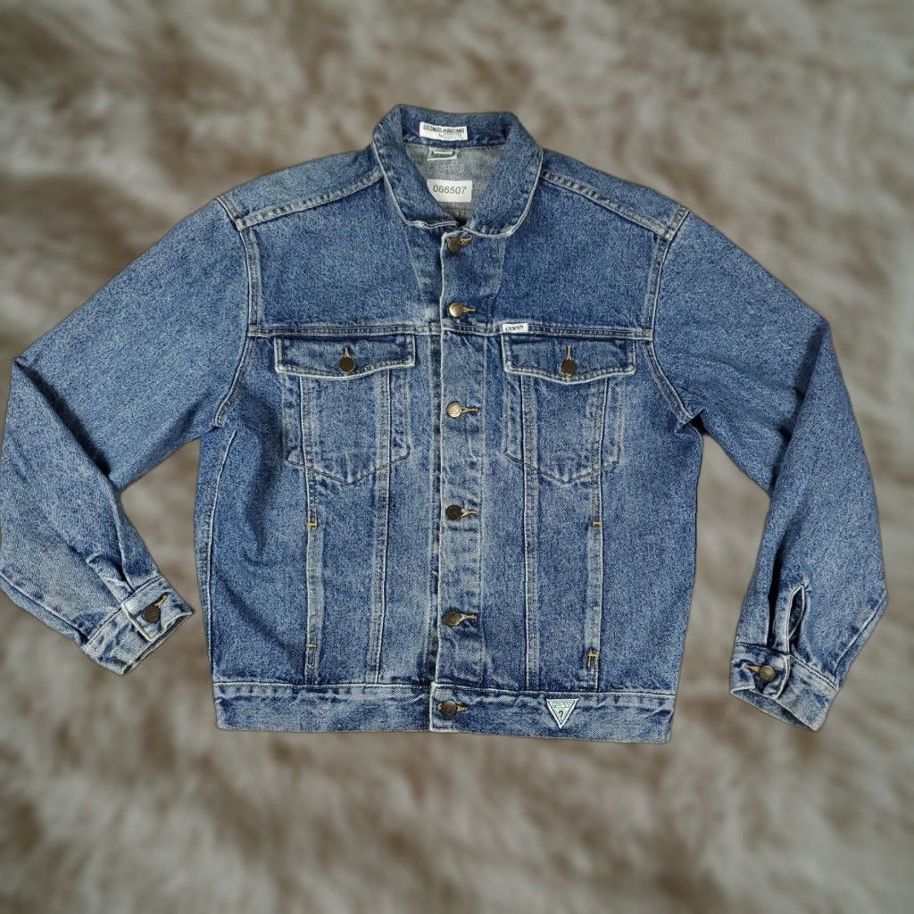 Guess VINTAGE GUESS Jacket Mens Medium Blue Denim VTG 80s Georges Marciano USA Trucker Shirt? Size US M / EU 48-50 / 2 - 1 Thumbnail