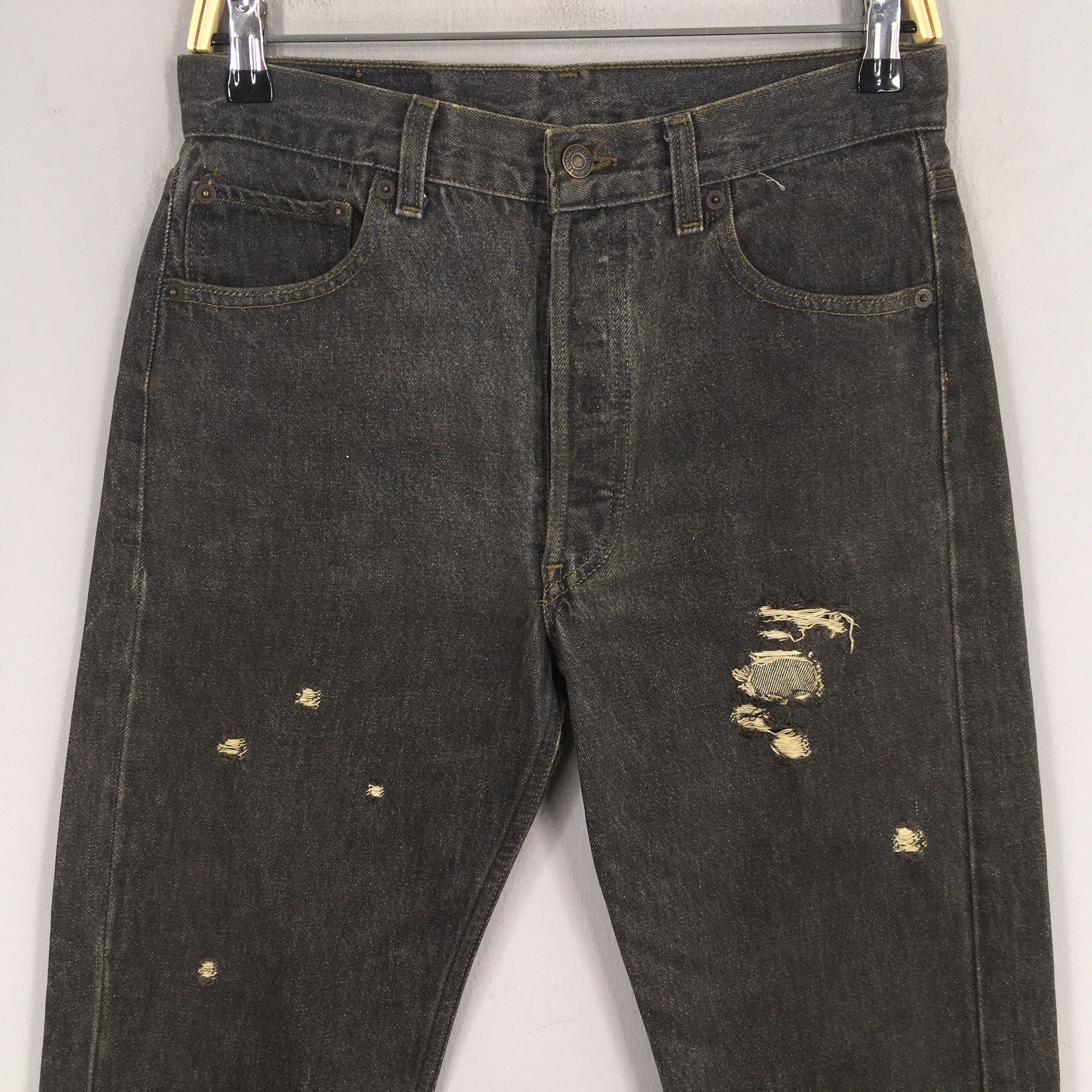 Levi's Size 29x32.5 Vintage 90s Levi's 501 Black Jeans S980 Size US 29 - 2 Thumbnail