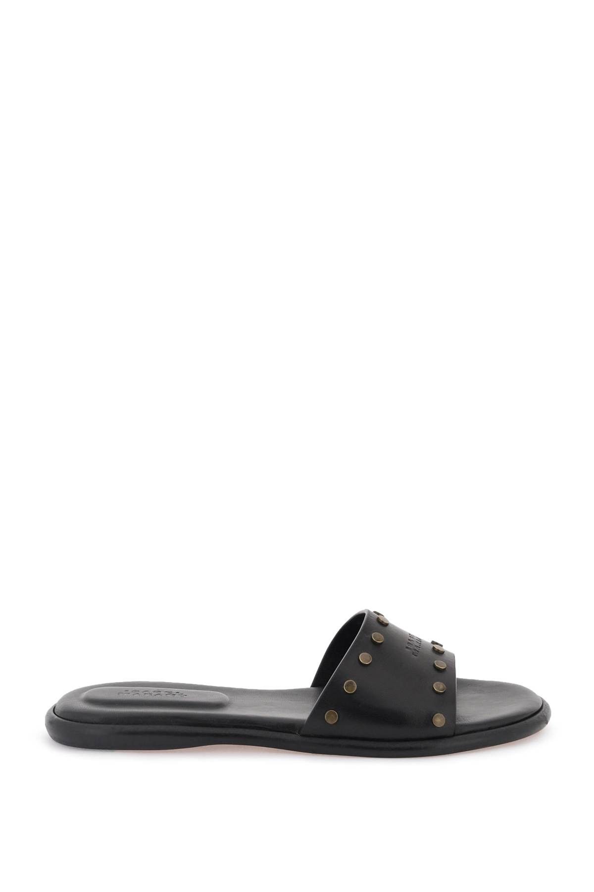 image of Isabel Marant Leather Vikee Slides in Black, Women's (Size 10)