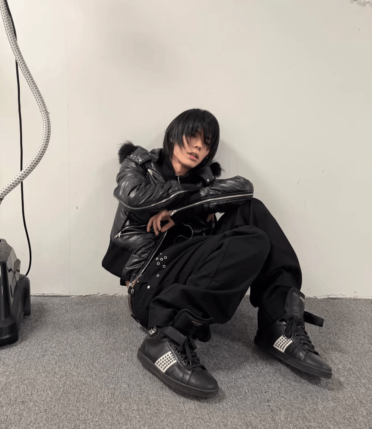 Saint Laurent Paris SLP 14fw high-top bullet magic tape skate shoes black white Size US 7 / EU 40 - 7 Thumbnail