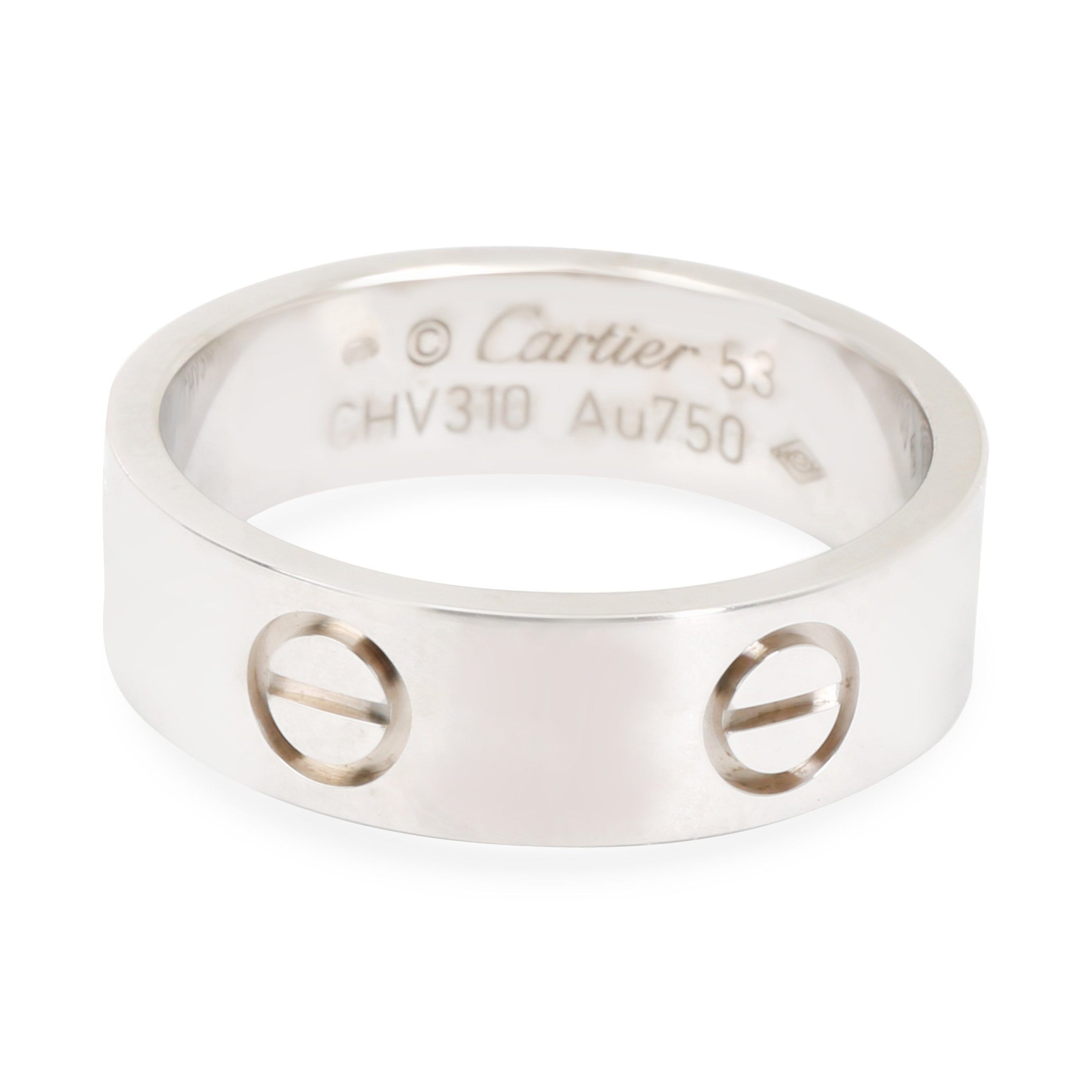 image of Cartier Love Ring In 18K White Gold Size 53, Women's