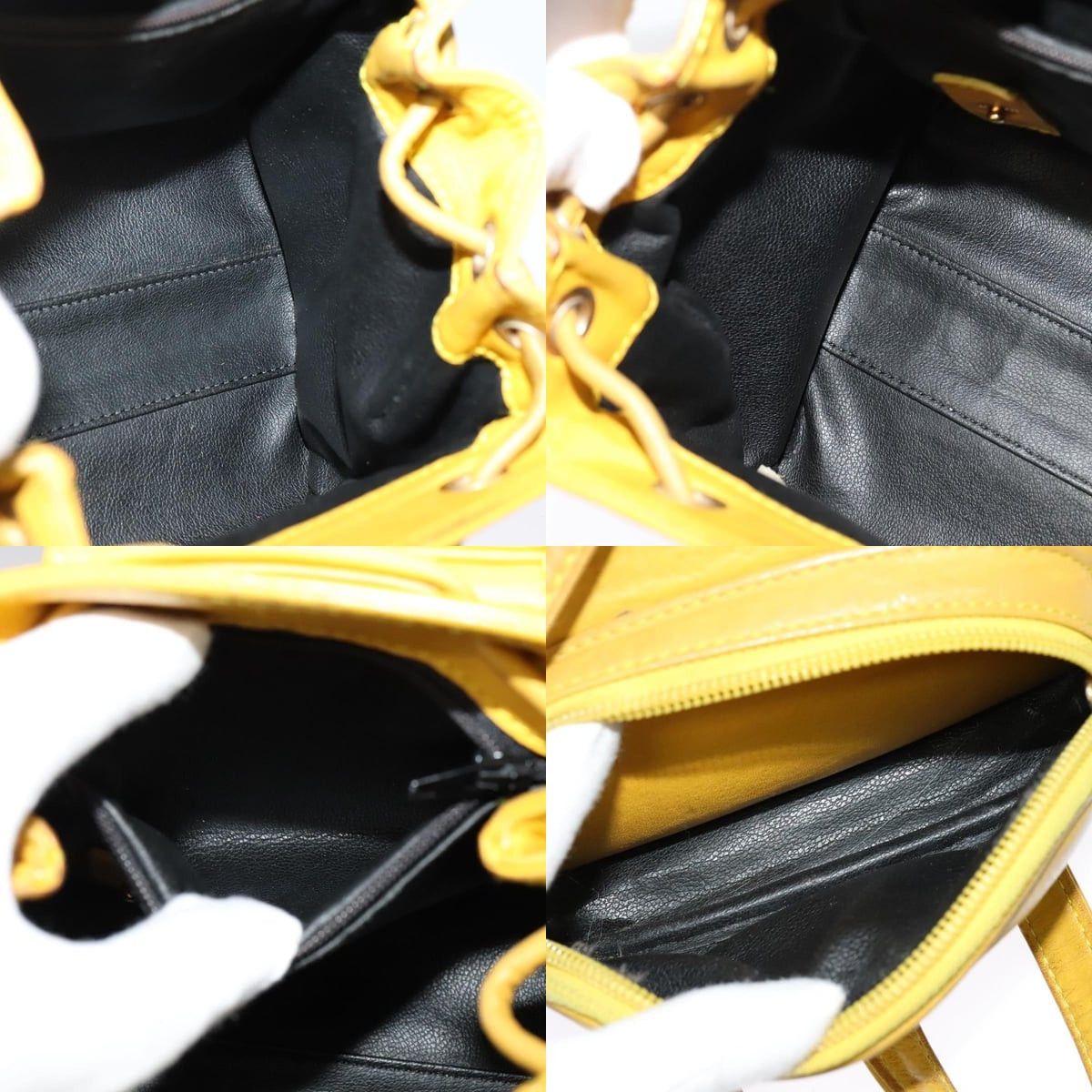 Dior DIOR Backpack Leather Gold Yellow Size ONE SIZE - 12 Thumbnail