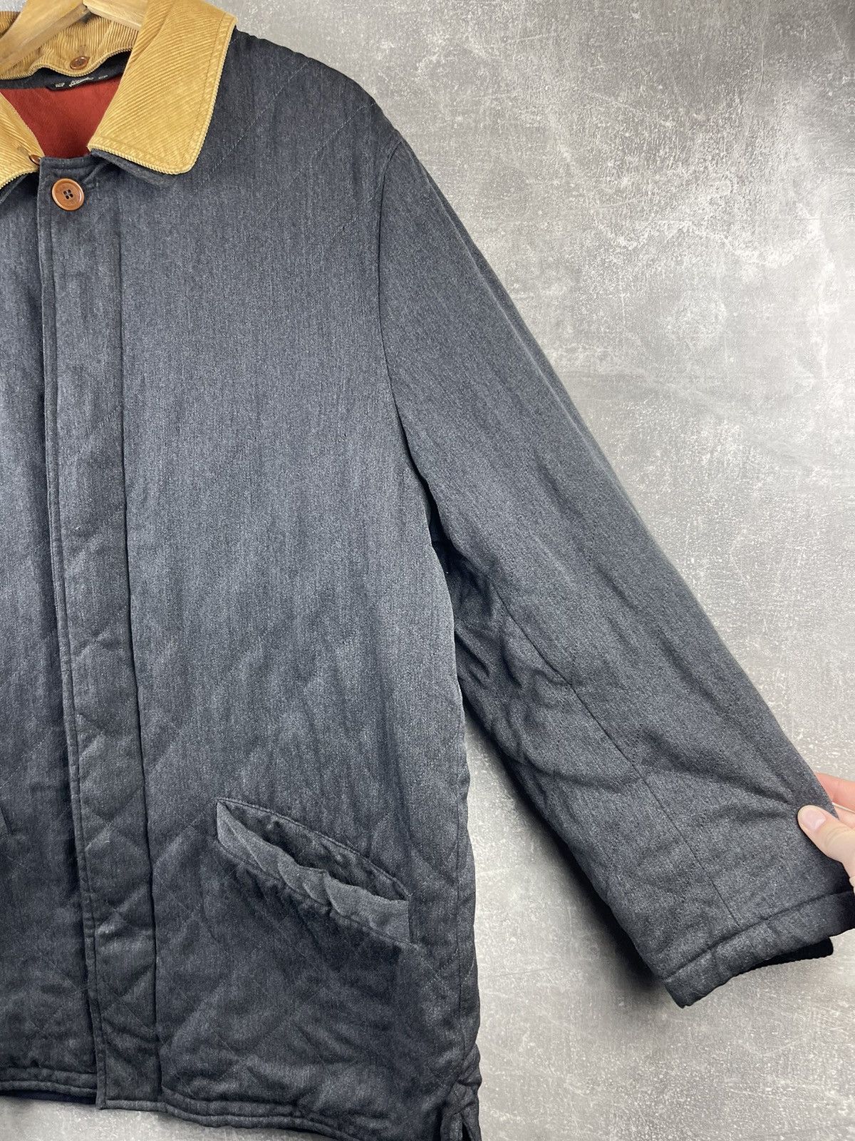 Herno Herno Quilted Wool Grey Classic Jacket Size US L / EU 52-54 / 3 - 3 Thumbnail