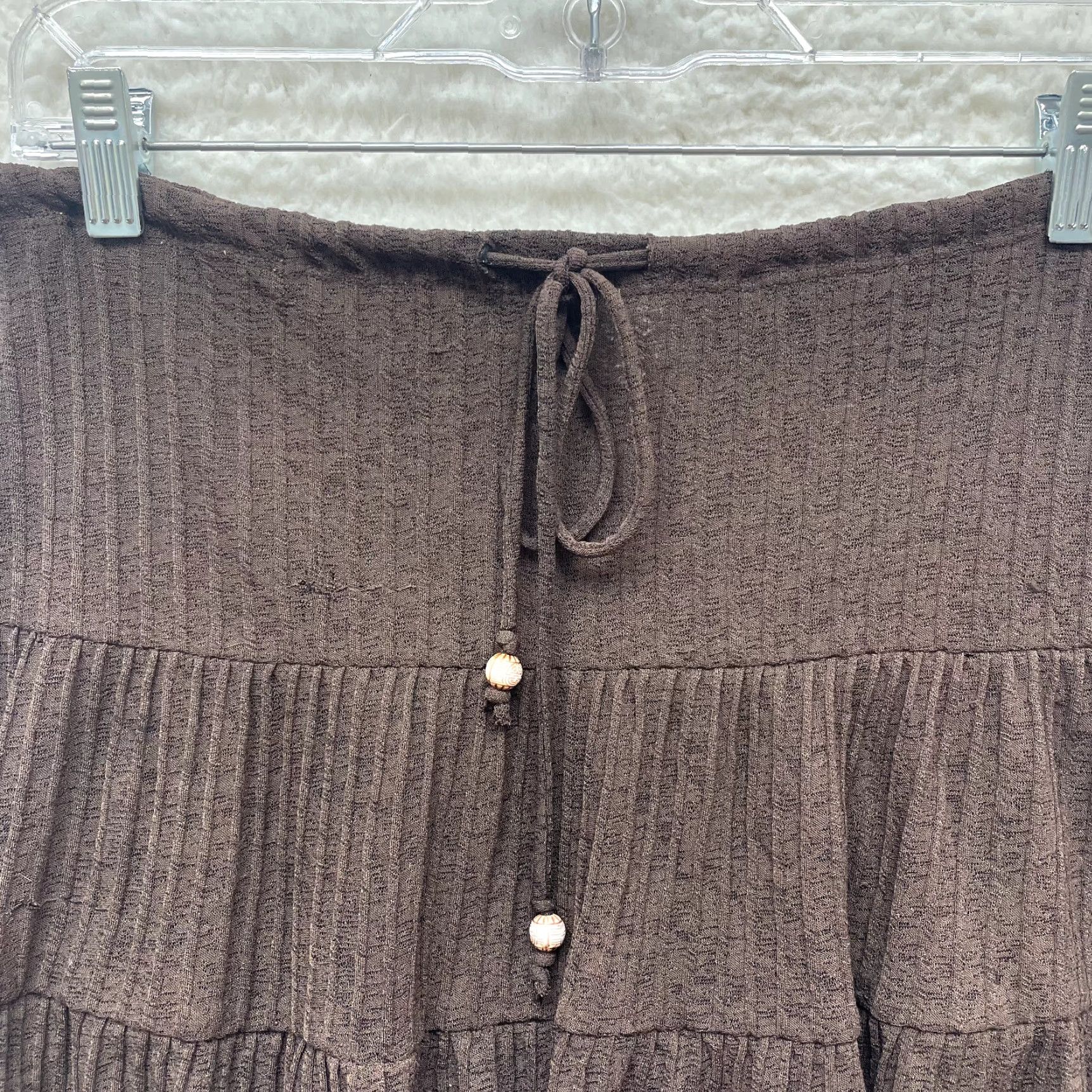Vintage VINTAGE Y2K Mini Skirt Brown Pleated Coquette Boho Fairy Whimsigoth L Womens Size 36" / US 14 / IT 50 - 3 Thumbnail