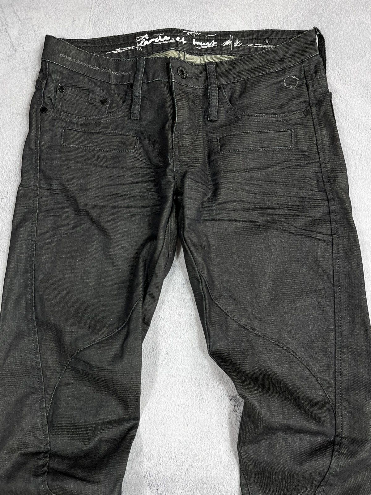 Vintage Vintage Y2K Japanese tapered low rise jeans waxed style 27 Size 27" / US 4 / IT 40 - 2 Thumbnail