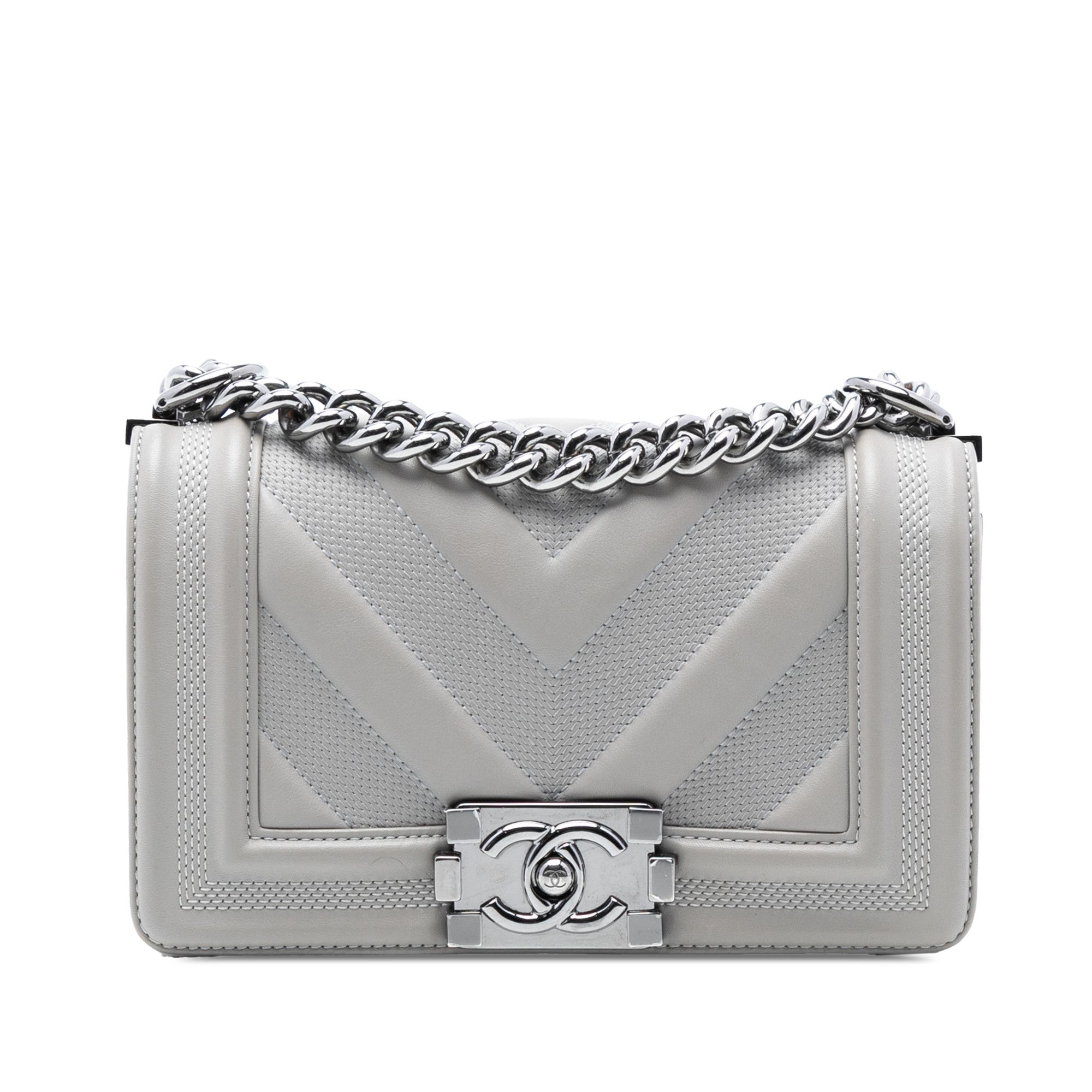 Chanel Chanel Small Chevron Stitched Calfskin Boy Flap Size ONE SIZE - 1 Thumbnail