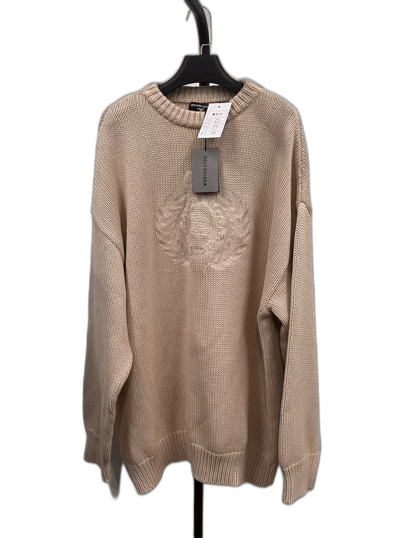 Balenciaga Balenciaga Logo Long Sleeve Knit Sweater Size US S / EU 44-46 / 1 - 1 Thumbnail