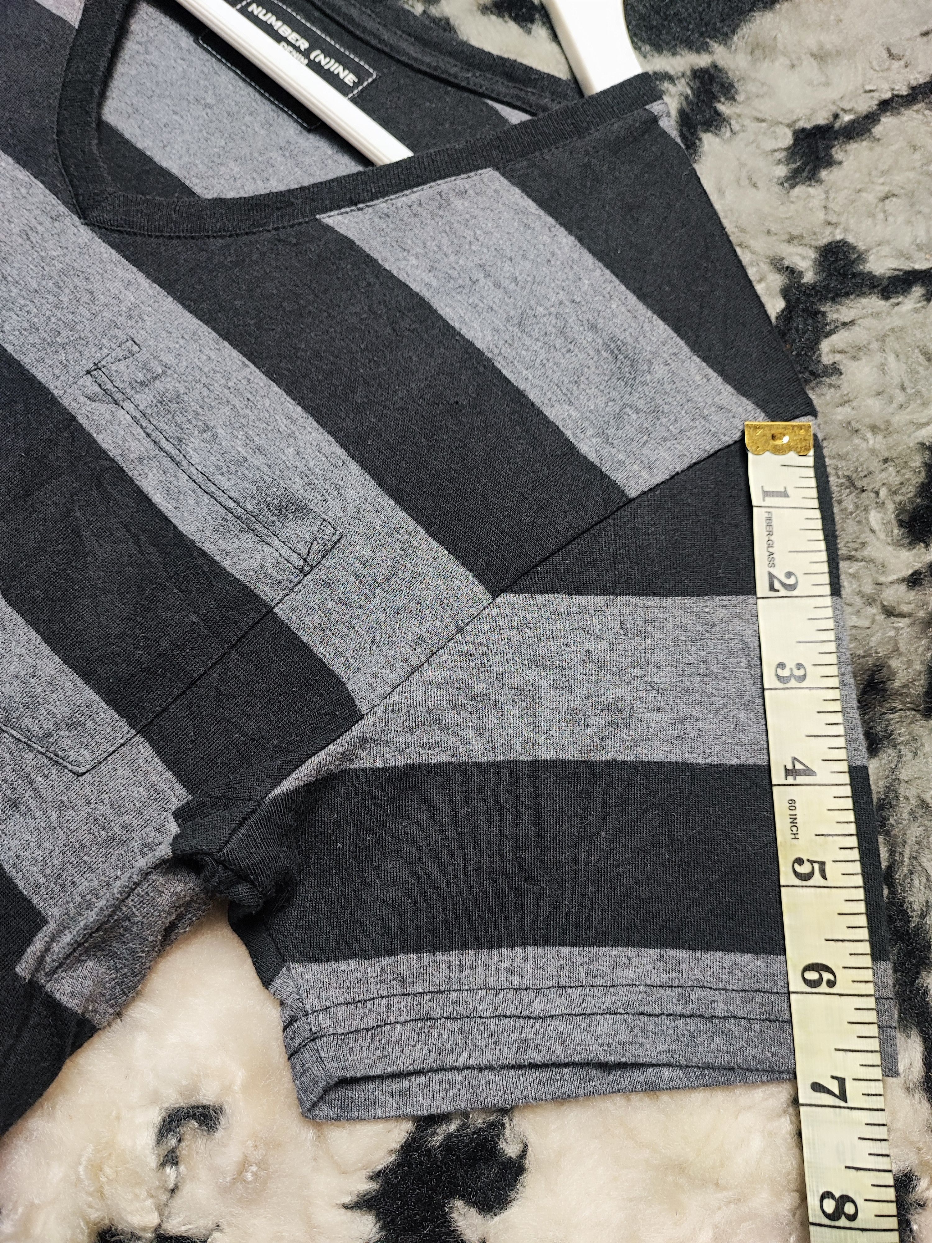 Number (N)ine Number (N)ine x Nano Universe Striped V-Neck Pocket Tee Size US XS / EU 42 / 0 - 6 Thumbnail