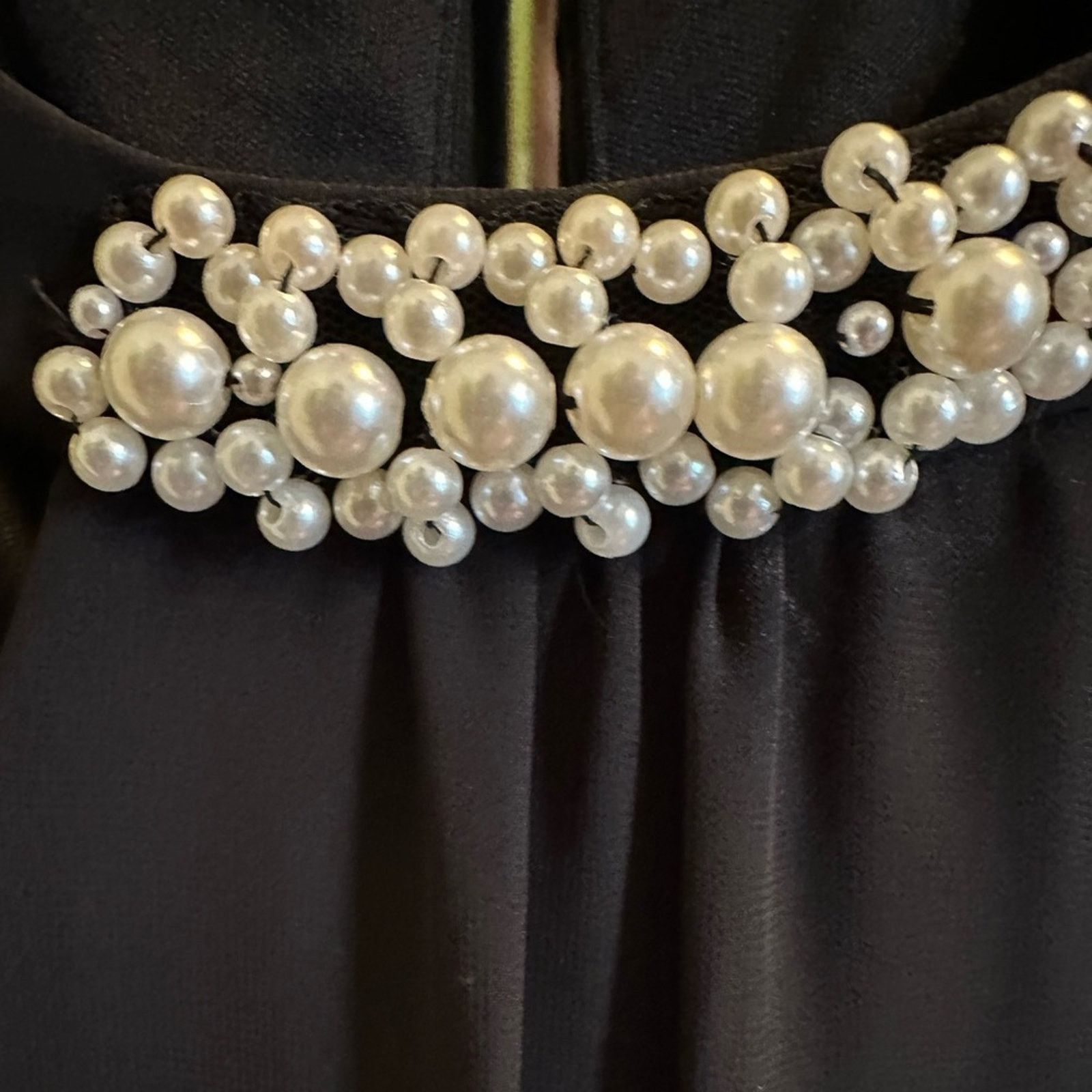 Other SLNY Black Sleeveless Embellished Dress with Pearls Size XL / US 12-14 / IT 48-50 - 3 Thumbnail