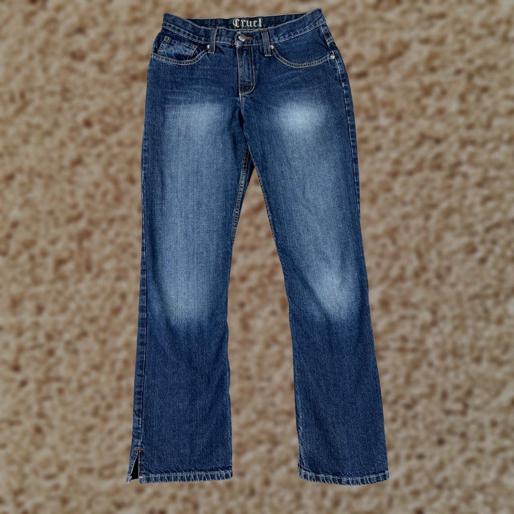 Vintage Cruel Jeans Womens 27 Blue Denim Bootcut 5-Pocket Stretch Slim Cotton Blend 27x30 Georgia Cruel Girl Jeans Mens Womens Girls Size 27" / US 4 / IT 40 - 1 Thumbnail