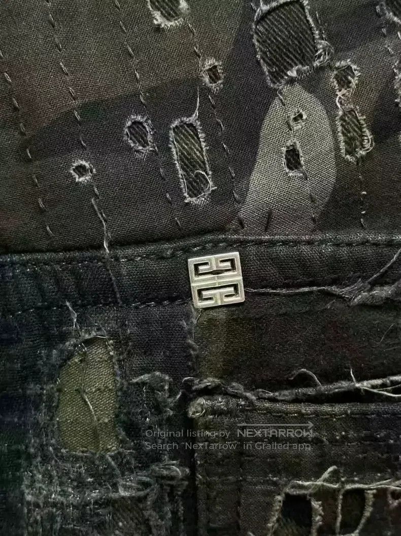 Givenchy Givenchy Black-Green Boro Ripped Double-Zip Denim Pants Size US 32 / EU 48 - 5 Thumbnail