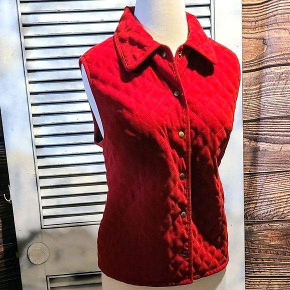 Talbots Talbots Petites Med Red Quilted Vest Size M / US 6-8 / IT 42-44 - 2 Thumbnail