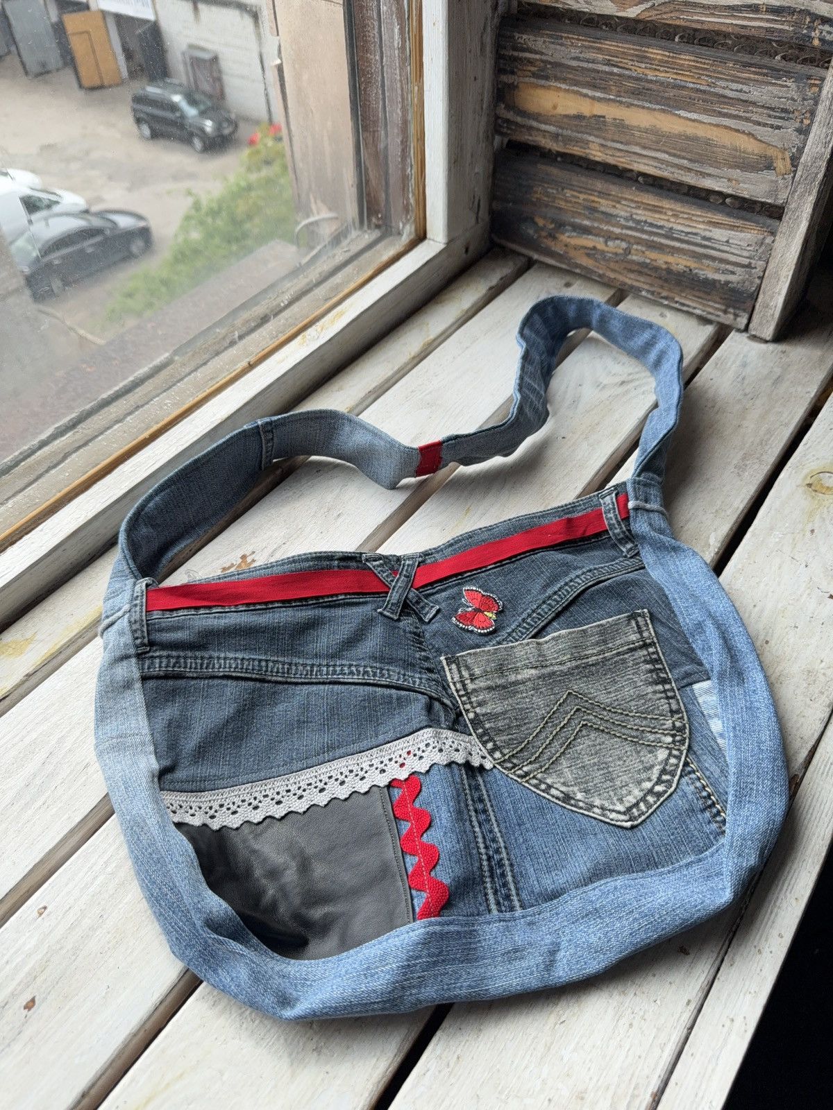 Designer × Japanese Brand × Vintage VNTG Y2K Patchwork Jean Bag Handmade Reworked Vintage RIRI Size ONE SIZE - 1 Thumbnail