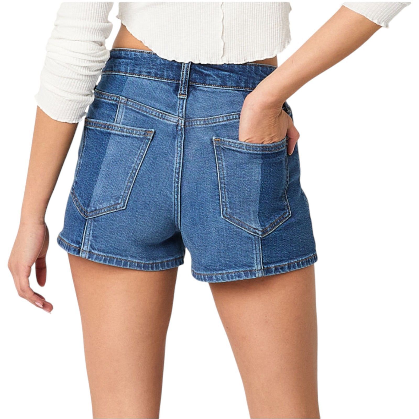 Arizona Jean Co. Arizona - Women's High Rise Denim Short - Juniors - Blue - 3 Size 28" / US 6 / IT 42 - 2 Thumbnail