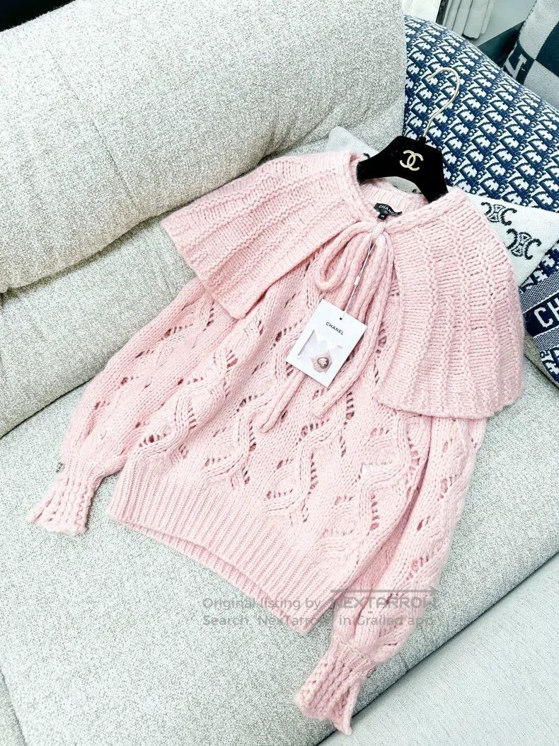 Chanel Chanel Petal shawl bow tie knitted sweater Size XXS / US 00 / IT 34 - 4 Thumbnail