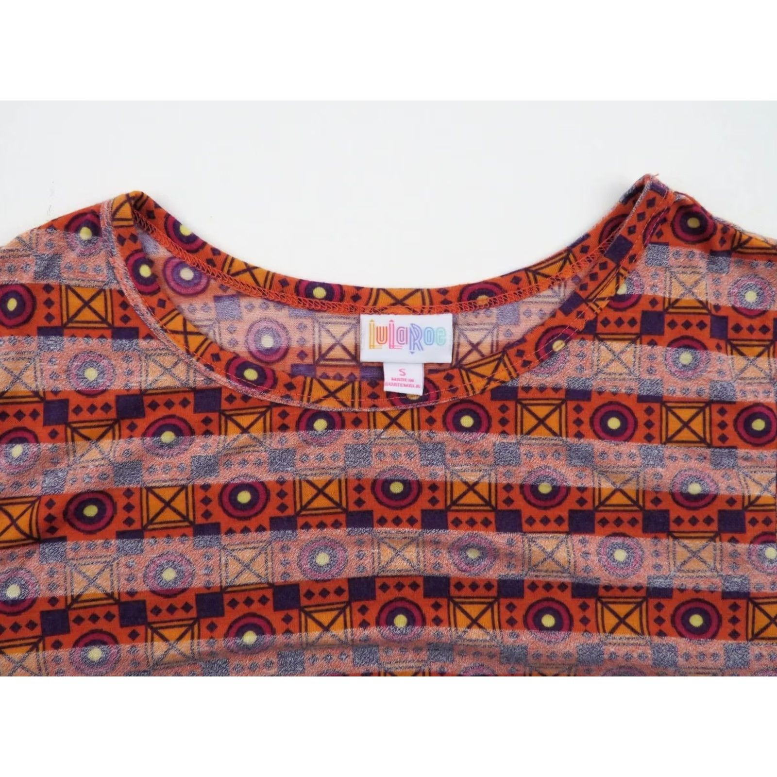Vintage LuLaRoe Women's Carly Dress Small Stripes Orange High Low Aztec Geometric Size S / US 4 / IT 40 - 4 Thumbnail