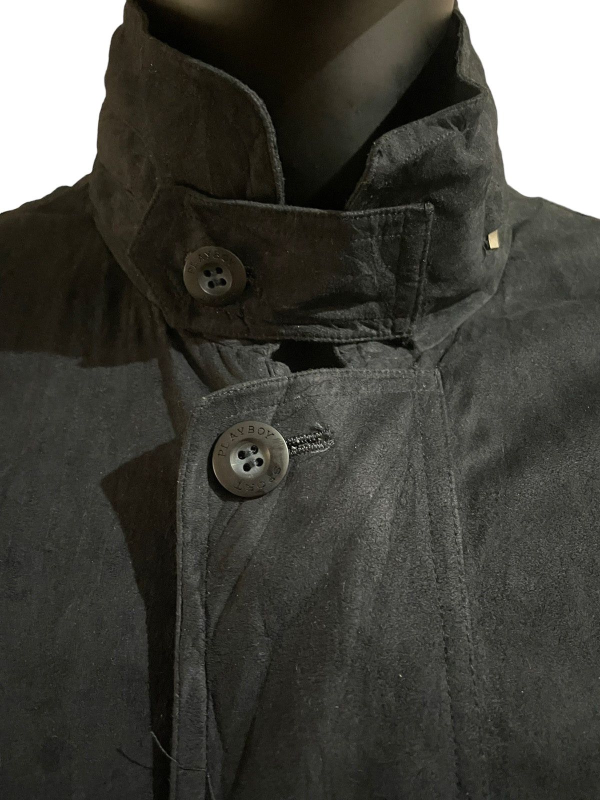 Designer × Playboy Vintage 90s Playboy Faux Suede Zip-up Hooded Jacket Size US XL / EU 56 / 4 - 8 Thumbnail