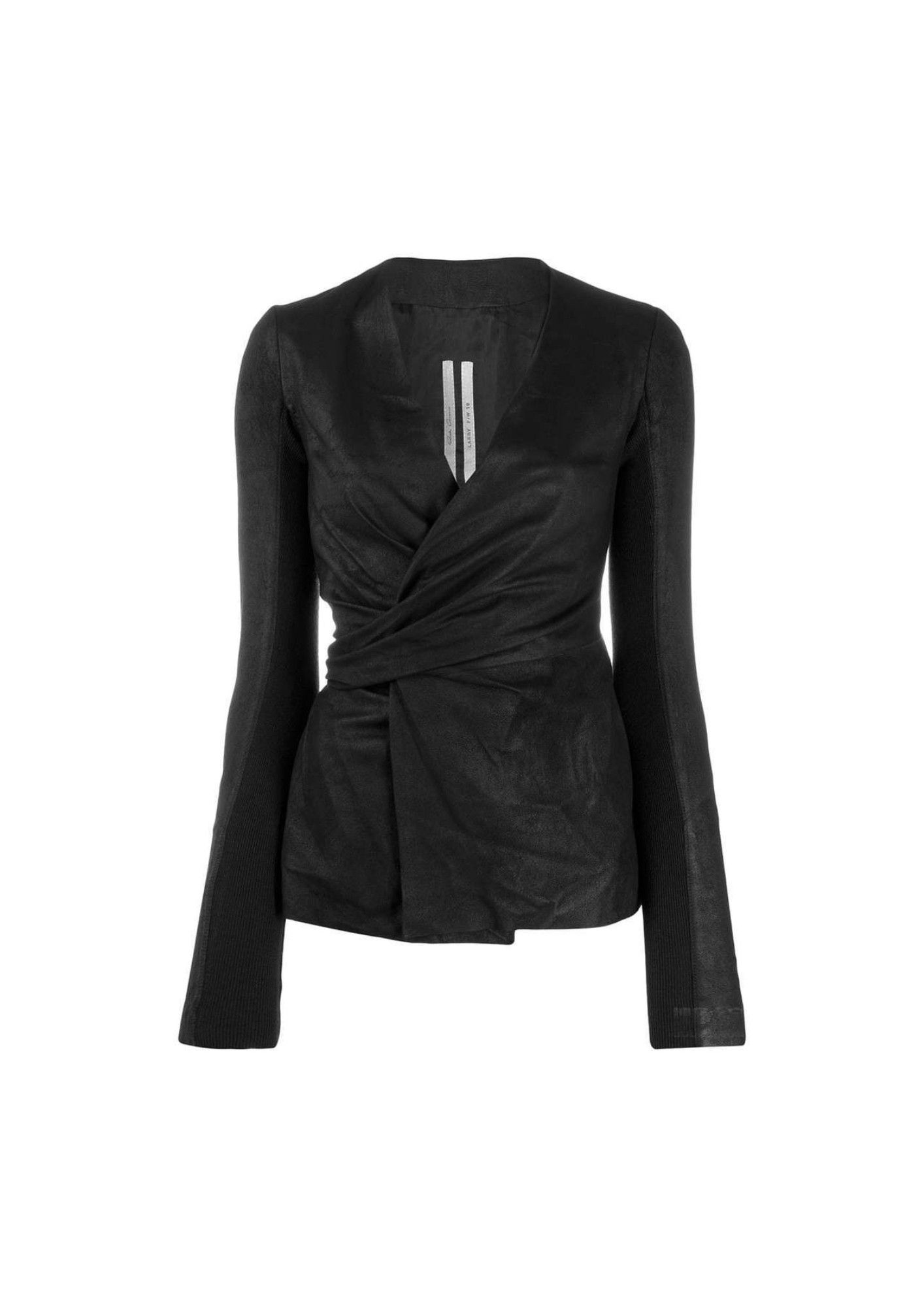 Rick Owens Rick Owens Black Leather Wrap Jacket Size M / US 6-8 / IT 42-44 - 1 Thumbnail