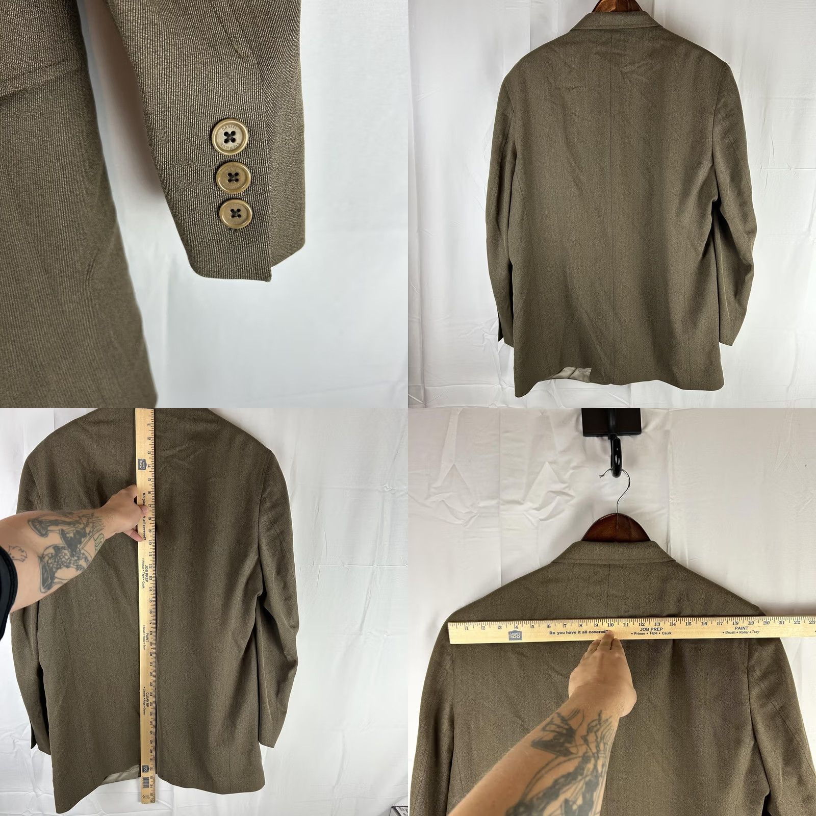 Cremieux Daniel Cremieux Sport Coat Mens 44R Brown Pure Wool Loro Piana Italy blazer coat business Notch 3-Button Sleeve Mens Regular Size 44R - 9 Thumbnail