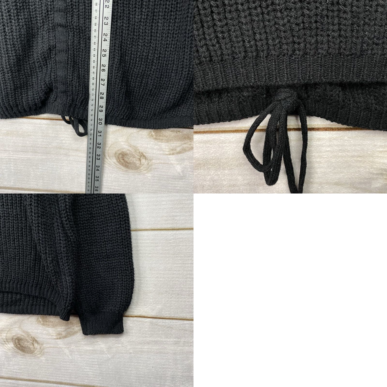 Vintage Love Tree Sweater 3X Black Oversized V-Neck Cable-Knit Pullover Women's Winter Knit Sweater NWT Size XXL / US 16-18 / IT 52-54 - 8 Thumbnail