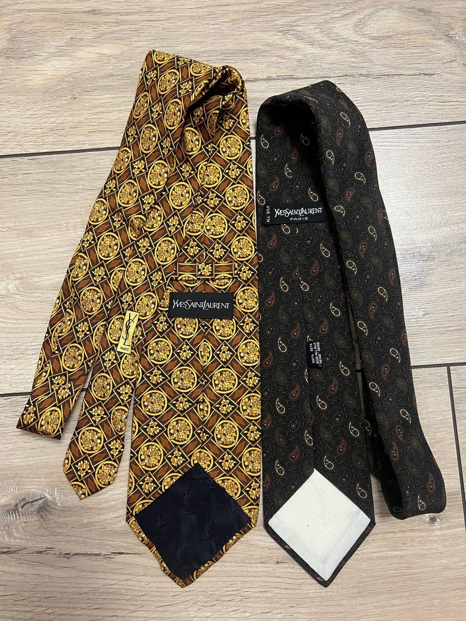 Yves Saint Laurent Lot of 2 YSL Yves Saint Laurent Silk Tie Multicoloured Size ONE SIZE - 3 Thumbnail