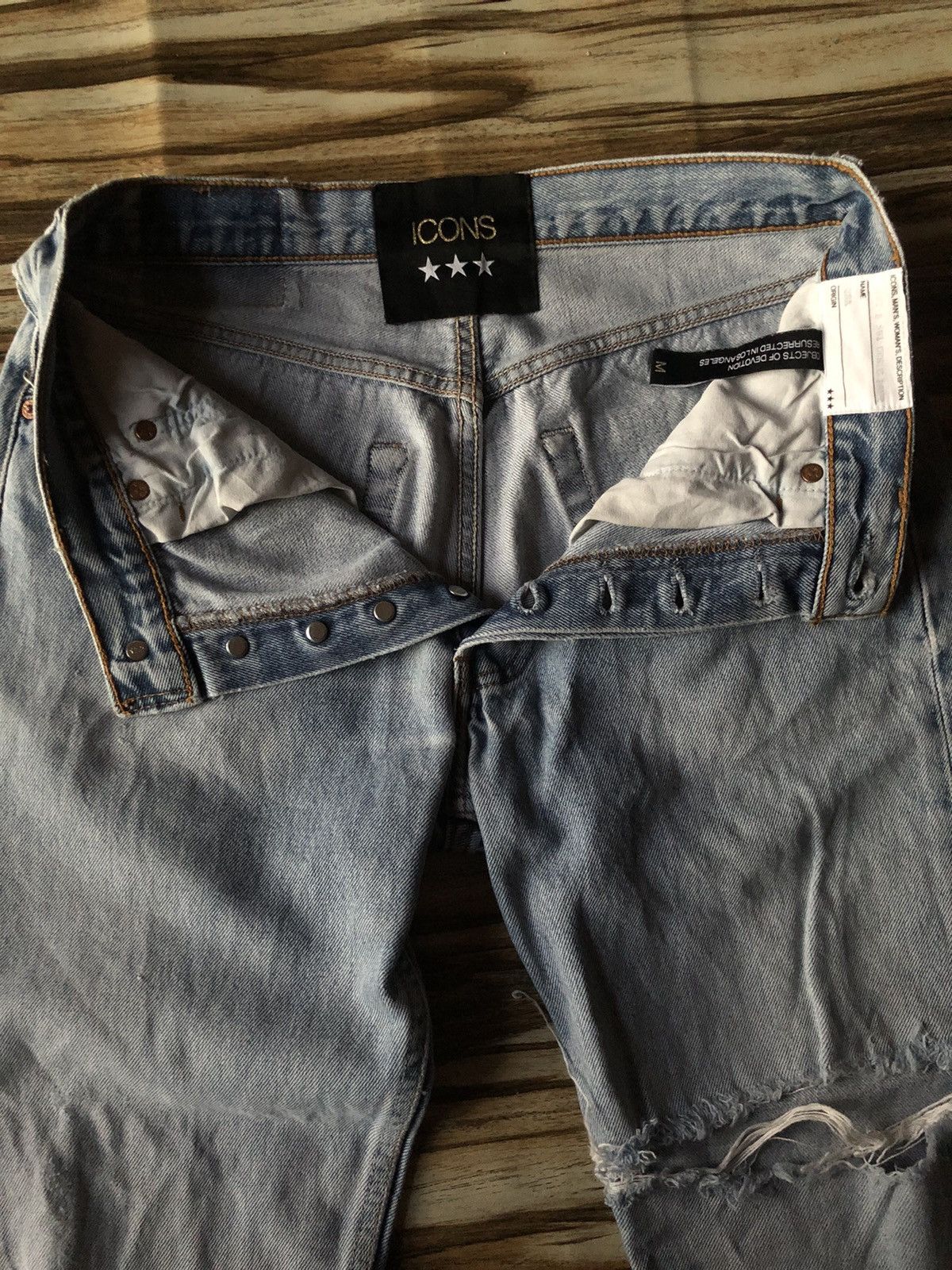 Levi's Vtg Reworked 501 USA Icons Distressed Cropped Blue Denim Size US 29 - 8 Thumbnail