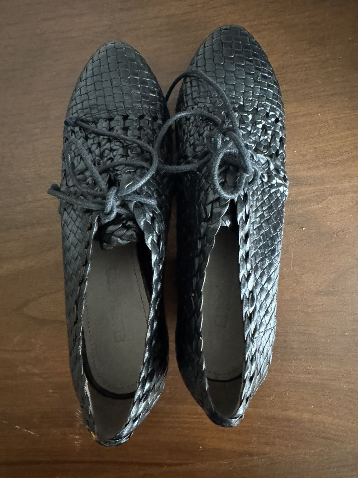 Other Elisanero Hand-Woven Leather Lace-Up Shoes — Black — EU 37.5 Size US 7.5 / IT 37.5 - 4 Thumbnail