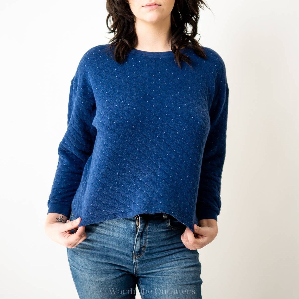 Vintage Vintage 90s Quilted Pullover Sweater Sweatshirt Size M / US 6-8 / IT 42-44 - 1 Thumbnail