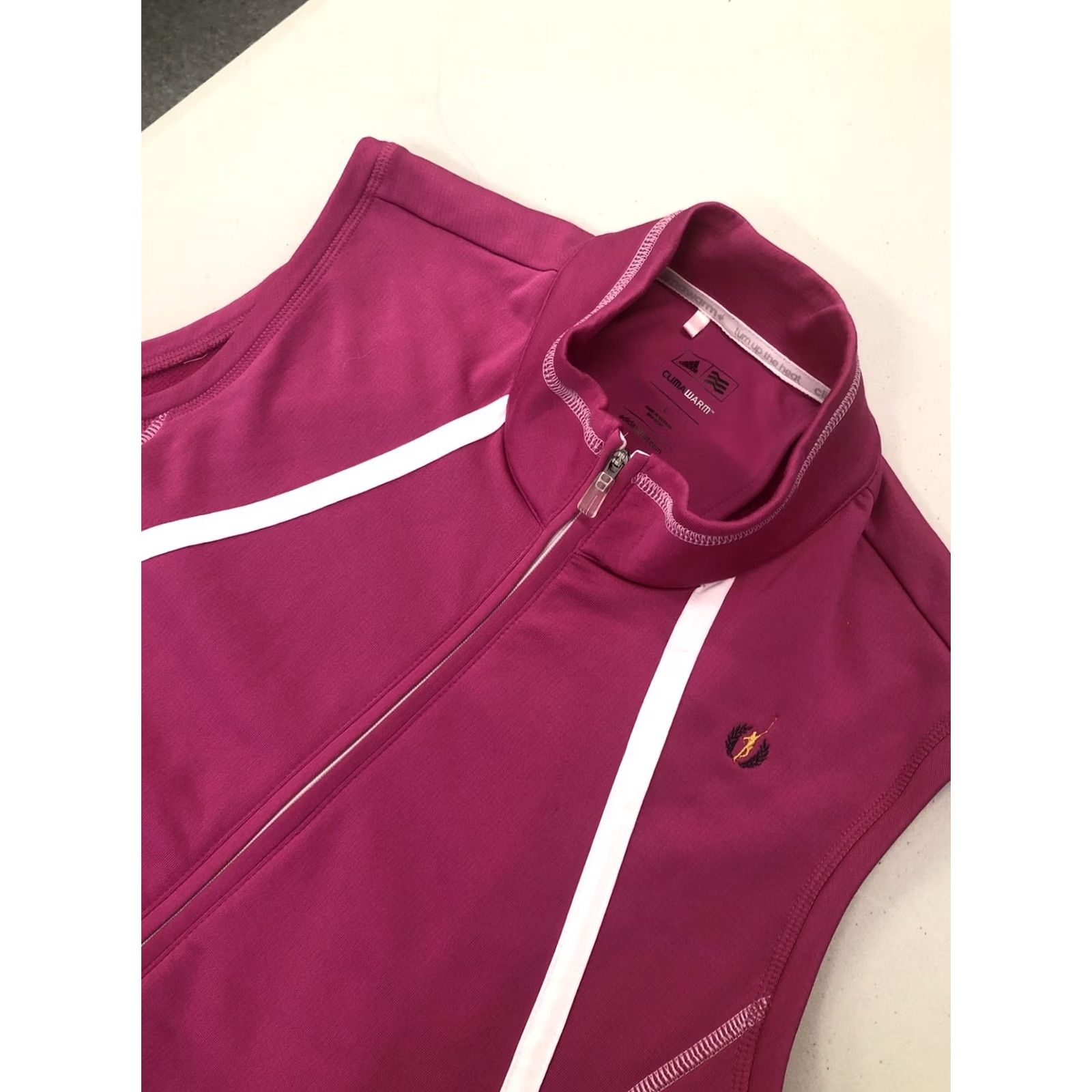 Adidas Adidas Vest Womens Large Pink Full Zip Torch Logo Climawarm Golf Jacket Coat Zip Size L / US 10 / IT 46 - 3 Thumbnail