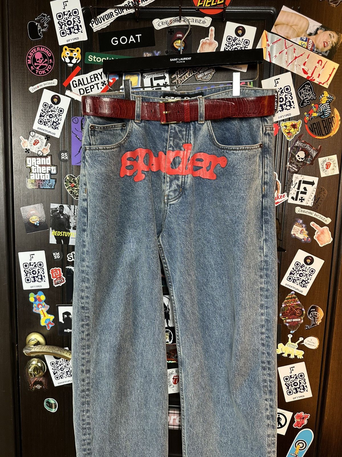 Sp5der Spider Worldwide “Spider” V3 Indigo Denim Jeans Size US 32 / EU 48 - 5 Thumbnail
