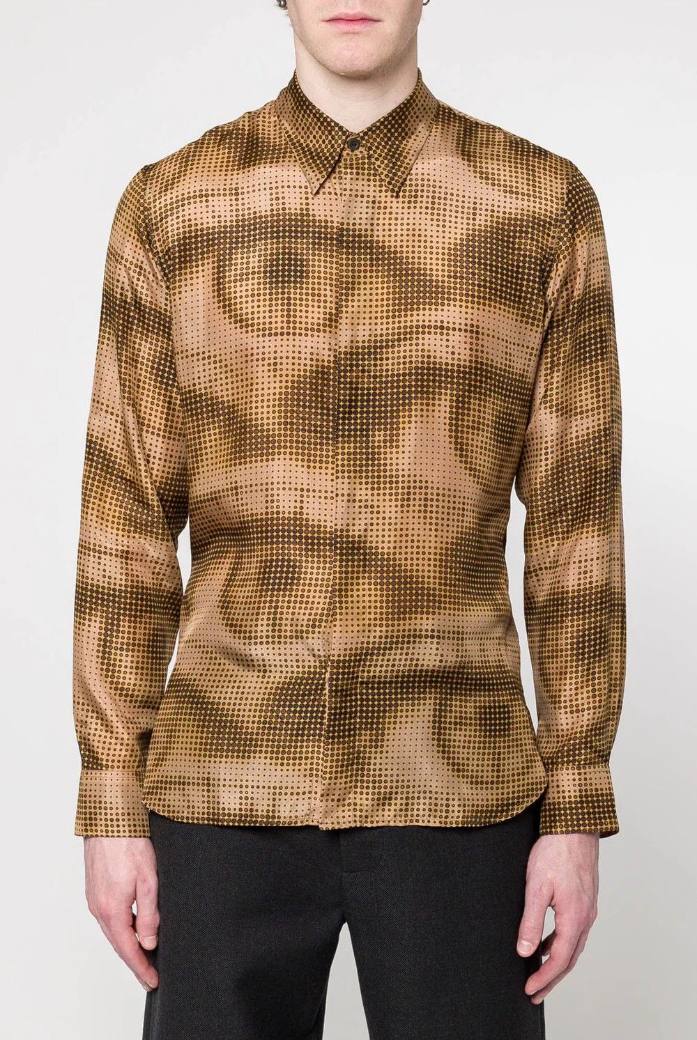 Dries Van Noten o1h1sh11224 Cornish Shirt in Khaki Size US M / EU 48-50 / 2 - 3 Thumbnail