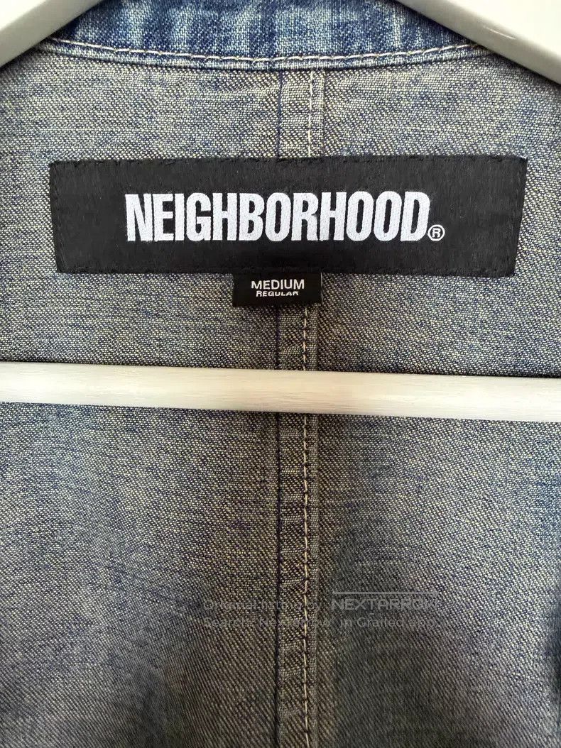 Neighborhood Neighborhood Washed Splattered Chinese Tunic Denim Jacket Size US M / EU 48-50 / 2 - 5 Thumbnail