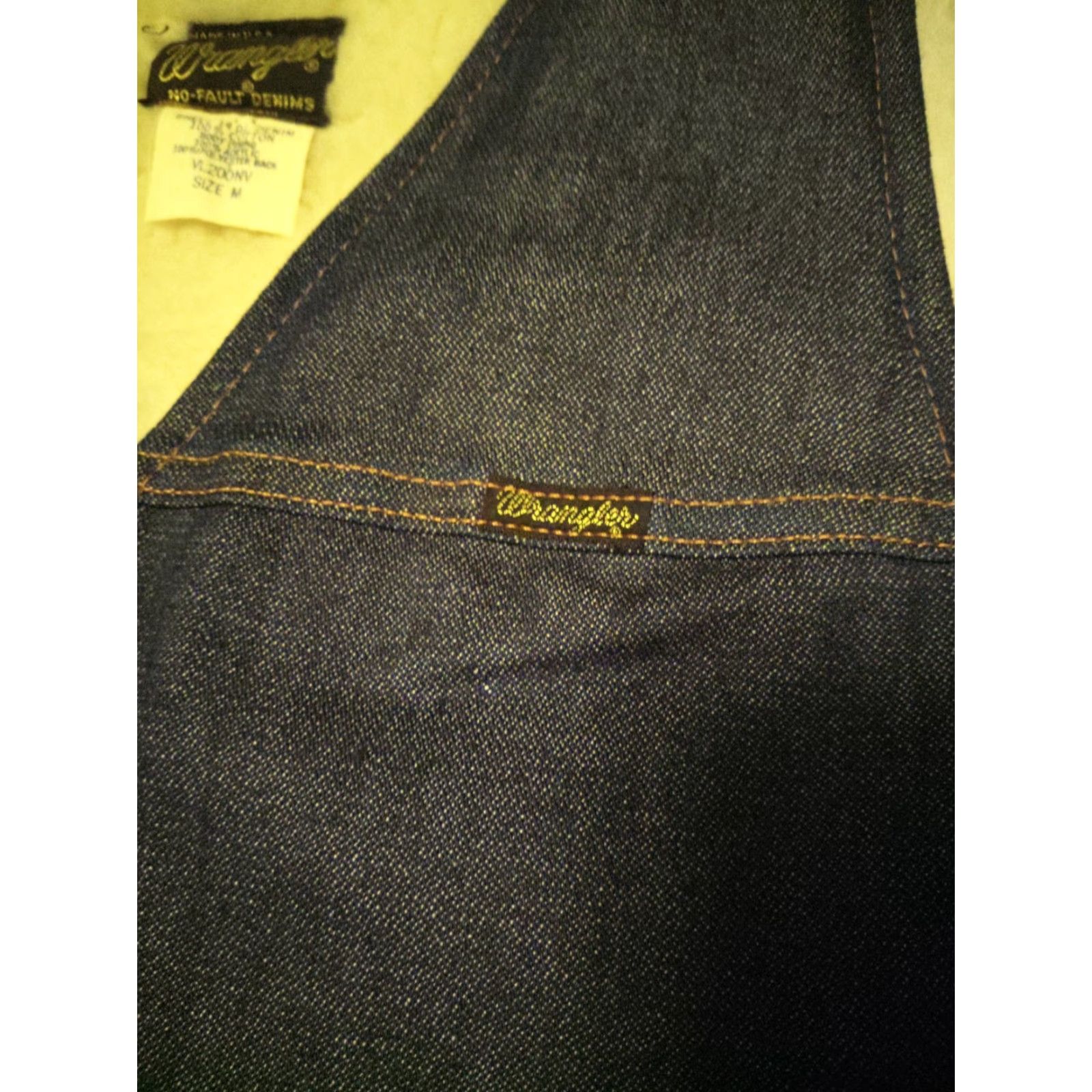 Wrangler VTG Wrangler Denim SHERPA Lined VEST Biker Western USA vest Medium Blue Denim Shirt? Size US 31 - 4 Thumbnail