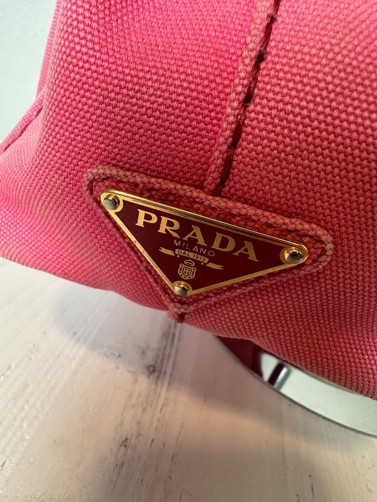 Prada Pink Prada Canapa Tote With Strap Size ONE SIZE - 7 Thumbnail