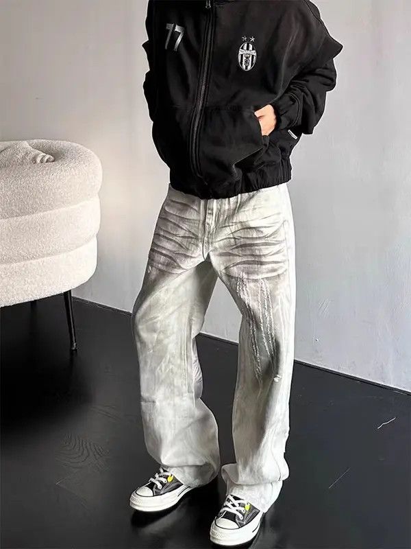 VIBE Vintage washed and dirty dyed street hip hop y2k jeans Size US 30 / EU 46 - 3 Thumbnail