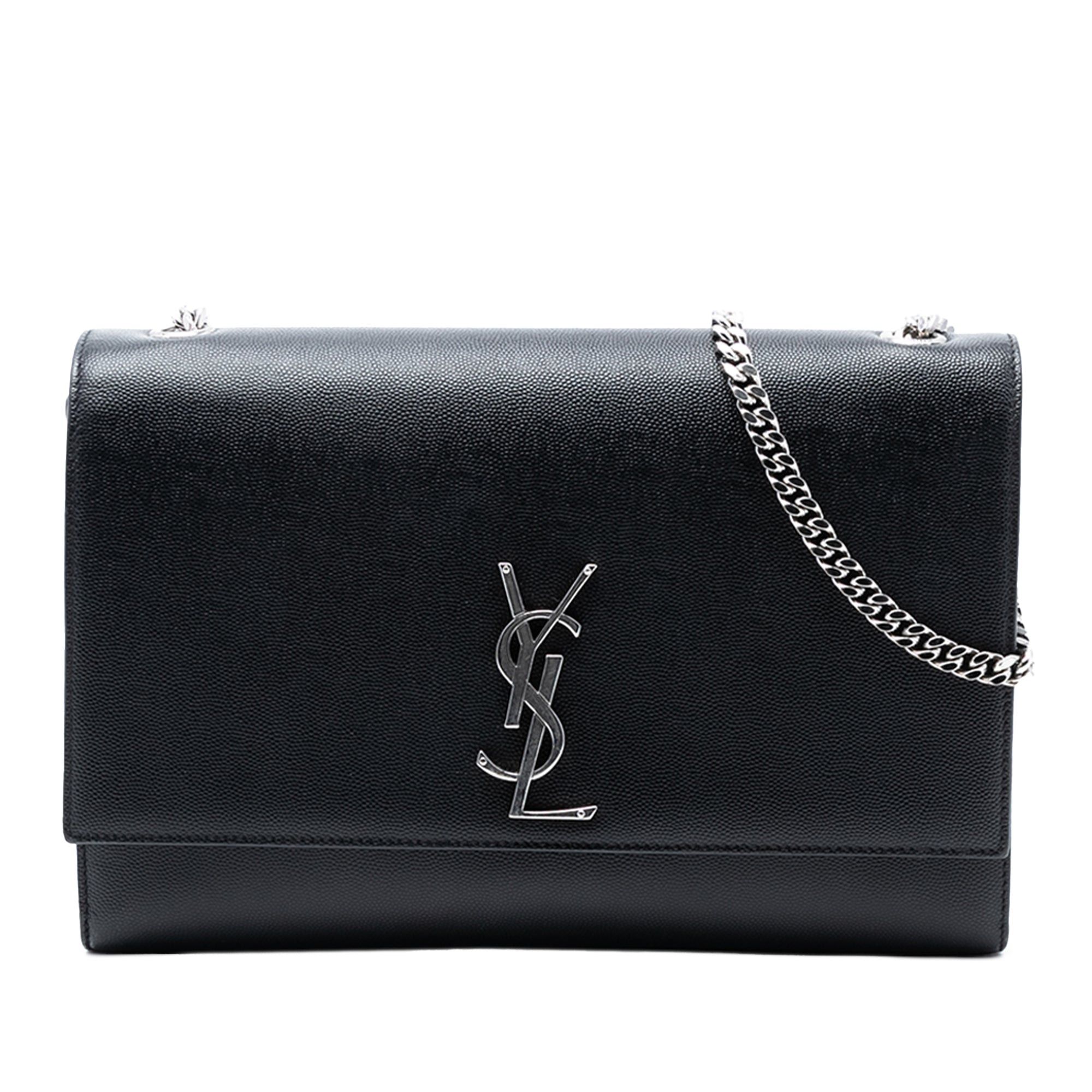 Saint Laurent Paris Medium Grain De Poudre Leather Monogram Kate Crossbody Size ONE SIZE - 1 Thumbnail