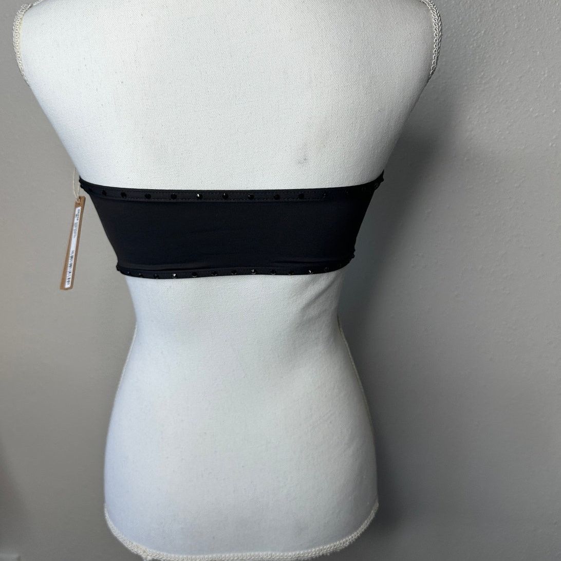 SKIMS NWT SKIMS Swim Rhinestone Bandeau Top S Onyx Black Swimwear Size S / US 4 / IT 40 - 5 Thumbnail